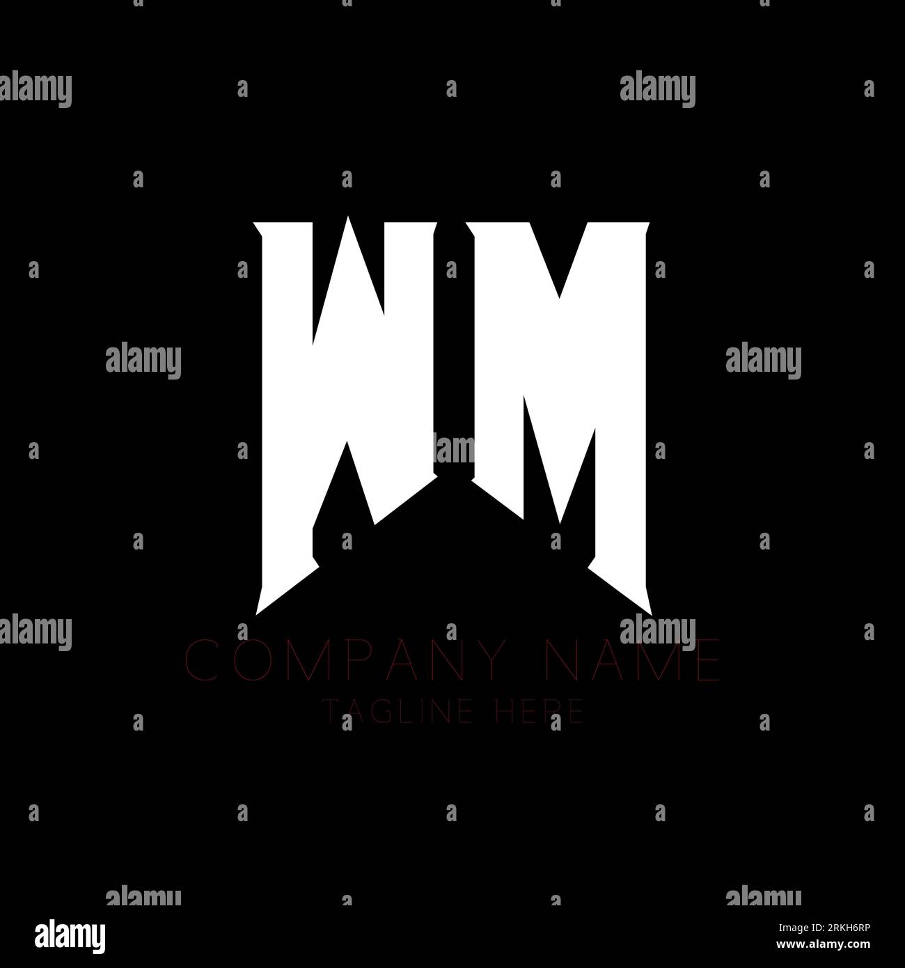 Conception du logo WM Letter. Lettres initiales icône du logo de WM gaming pour les entreprises technologiques. Lettre technique WM modèle de conception de logo minimal. Motif lettre M W Illustration de Vecteur