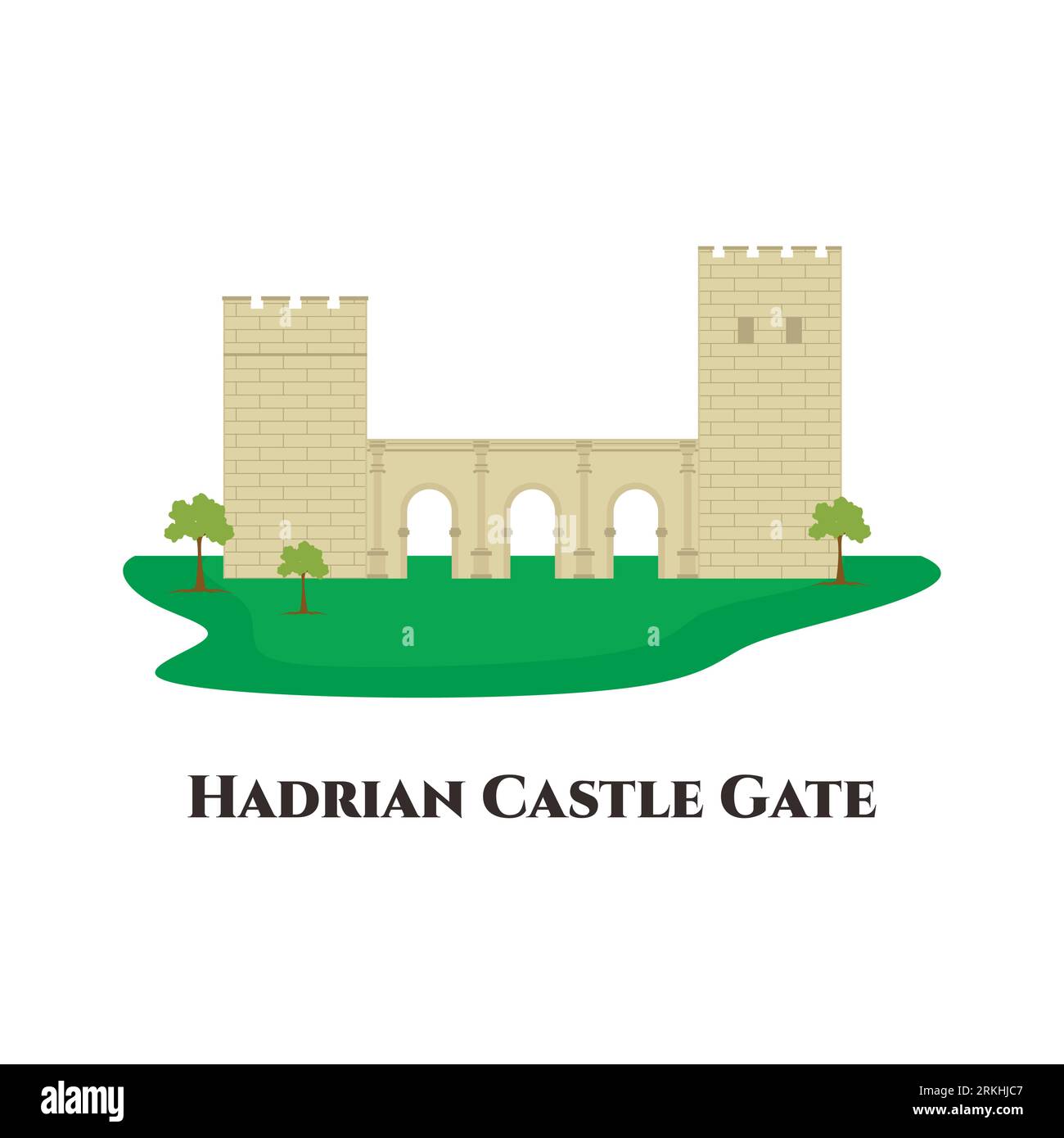 La porte d'Hadrien ou Üçkapılar est un arc de triomphe situé à Antalya, en Turquie. Un site historique est recommandé à visiter. C'est un bel Empir romain Illustration de Vecteur