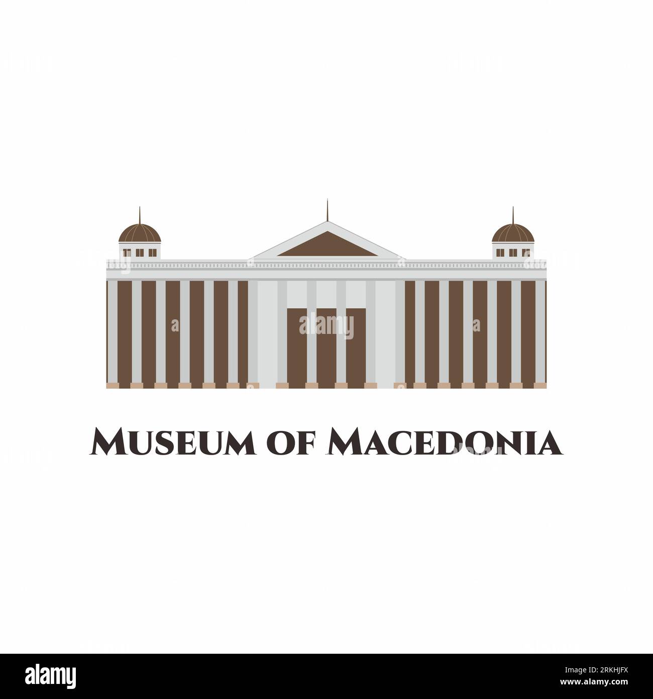 Musée de la République de Macédoine du Nord. C'est une institution nationale en Macédoine du Nord et l'un des plus anciens musées du pays. Ça donne des idées Illustration de Vecteur