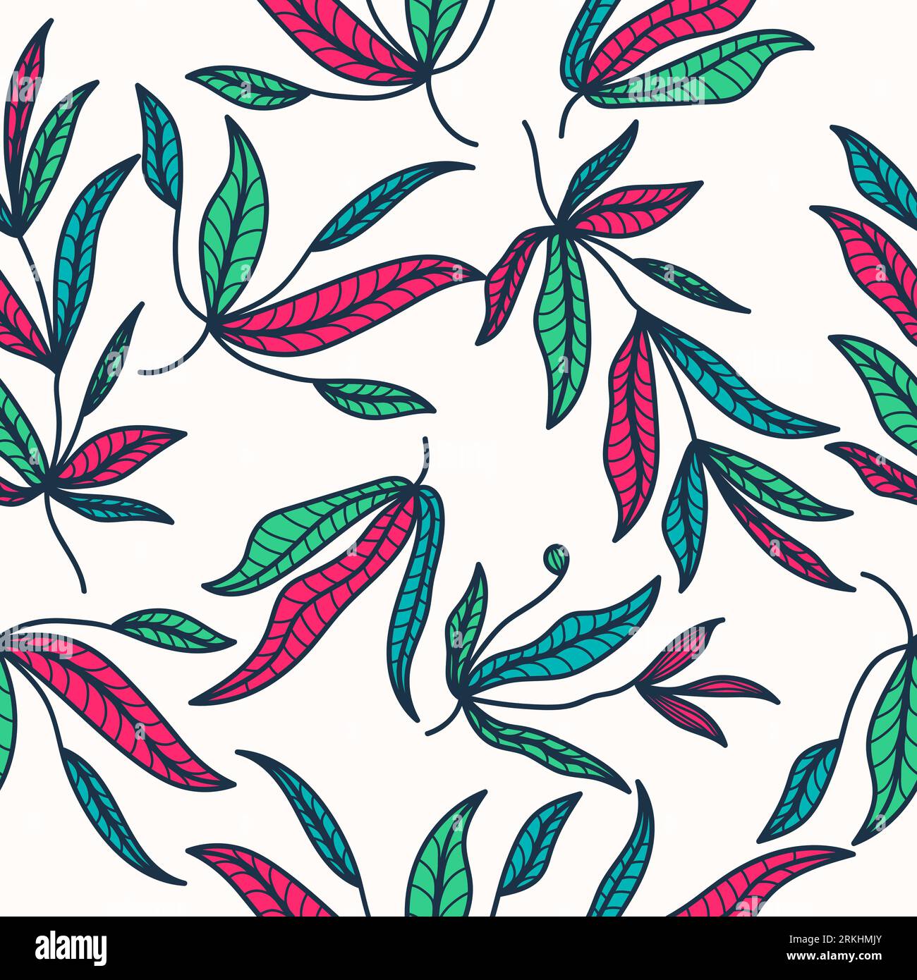 Motif floral exotique sans couture avec style Vintage. Motif de fleur dessiné à la main pour la mode, papier peint, papier d'emballage, fond, tissu, textile Illustration de Vecteur