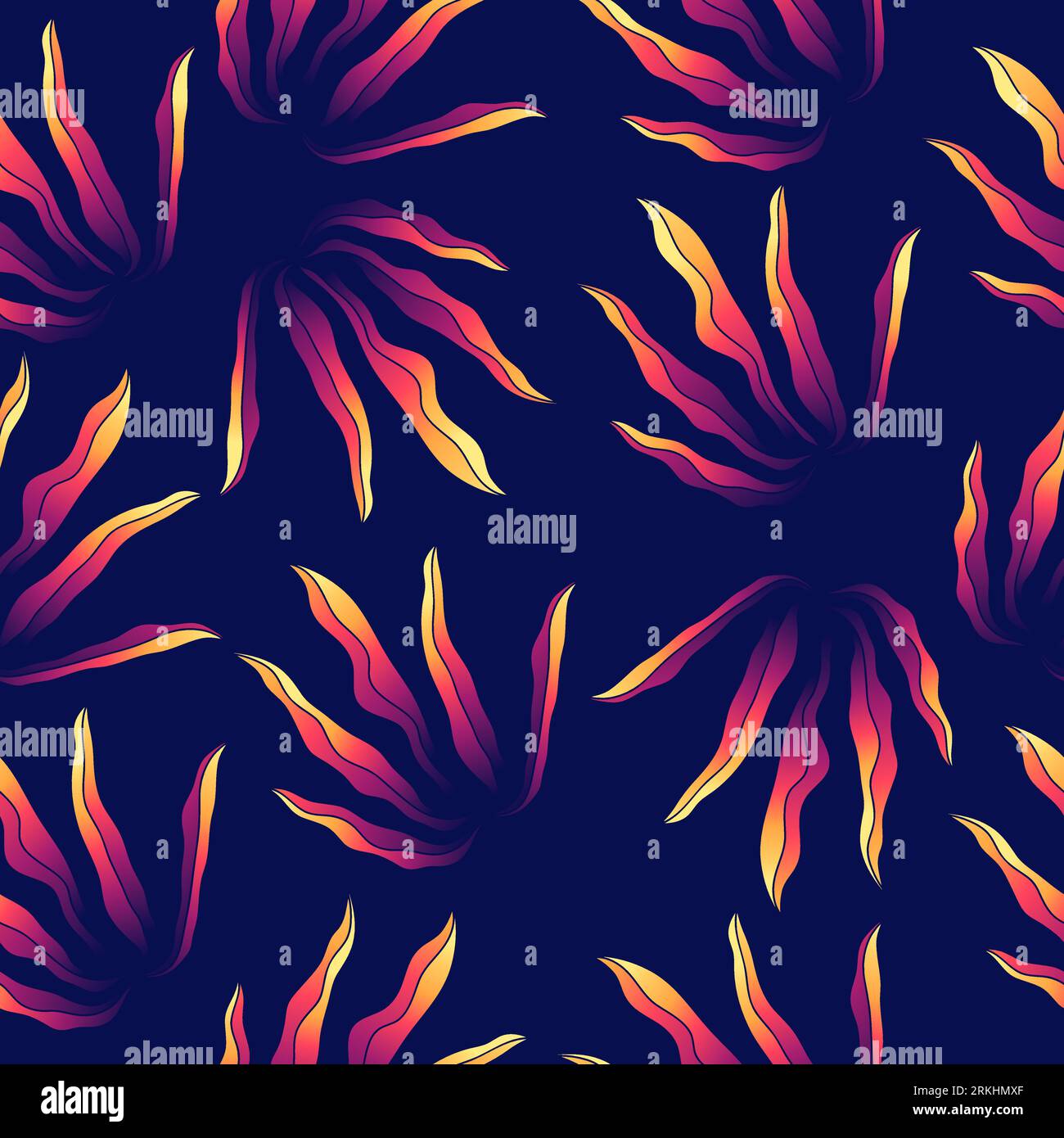 Motif floral sans couture coloré avec style dégradé. Motif de fleur dessiné à la main pour la mode, papier peint, papier d'emballage, fond, tissu, textile Illustration de Vecteur