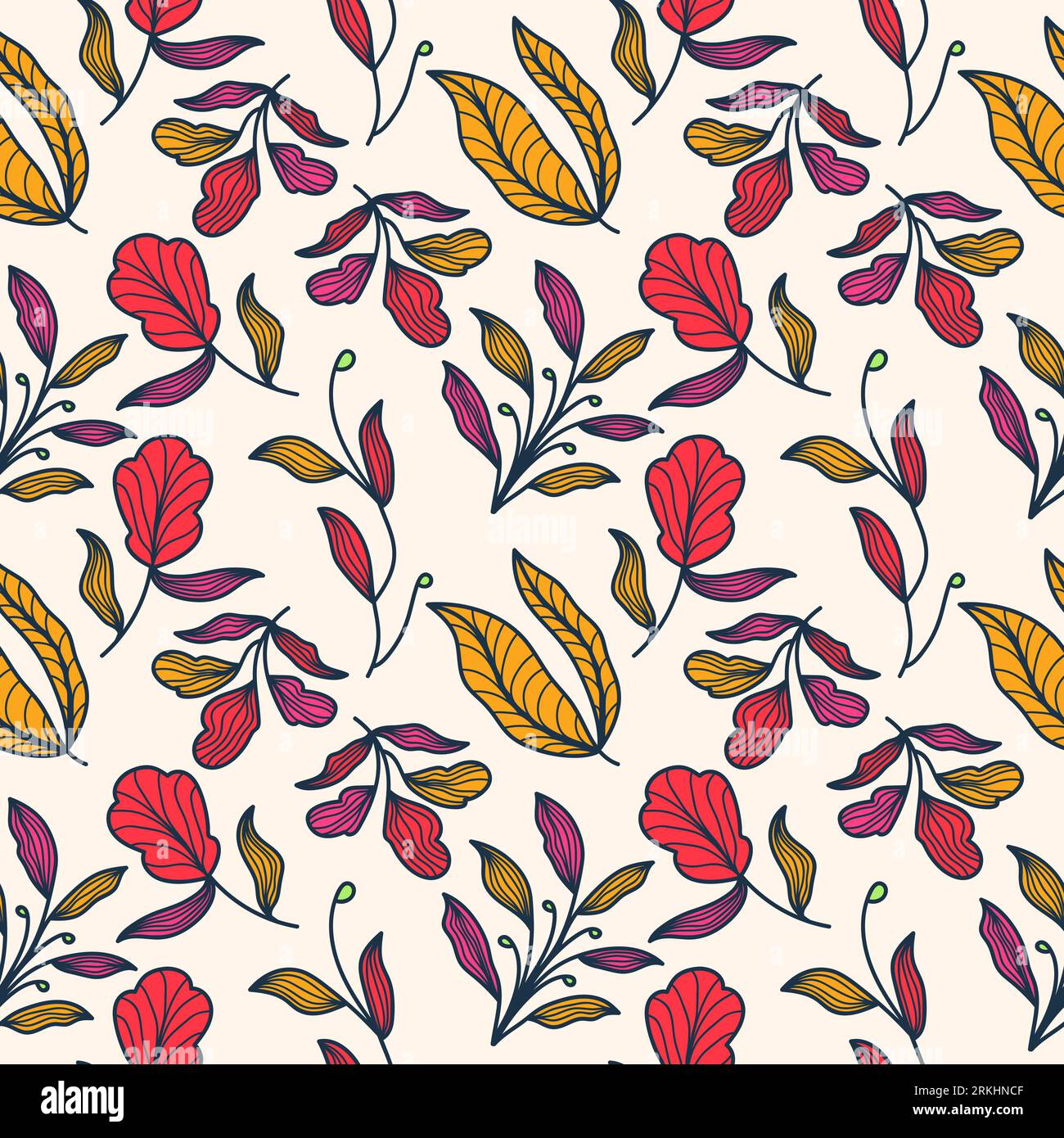 Motif floral exotique sans couture avec style Vintage. Motif floral dessiné à la main pour la mode, papier peint, papier d'emballage, fond, tissu, textile Illustration de Vecteur
