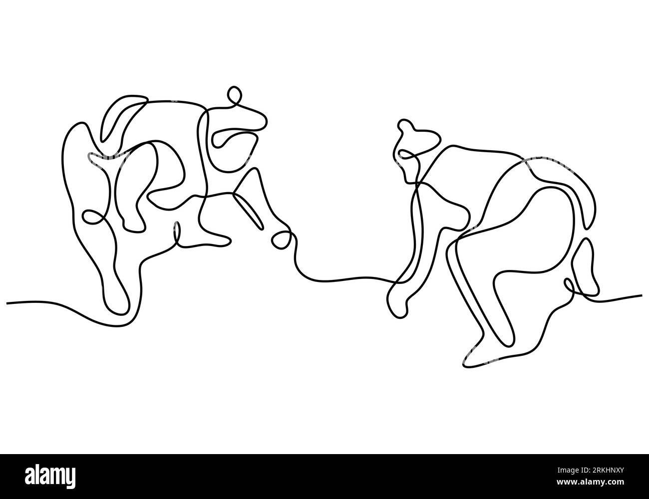 Un dessin au trait continu de deux jeunes grands hommes rikishi japonais est combat au tournoi de festival de style minimalisme isolé sur fond blanc. TRADI Illustration de Vecteur