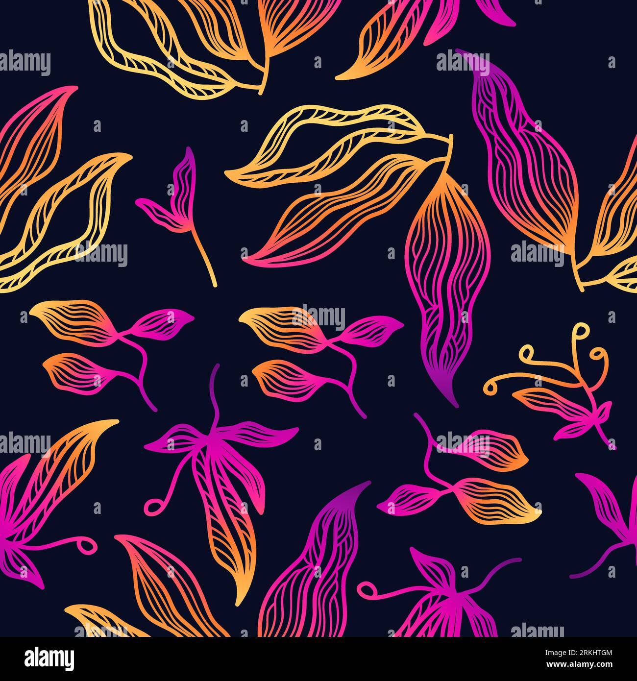 Motif floral exotique sans couture avec style dégradé coloré. Motif floral. Convient pour papier peint, papier d'emballage, fond, tissu, textile Illustration de Vecteur