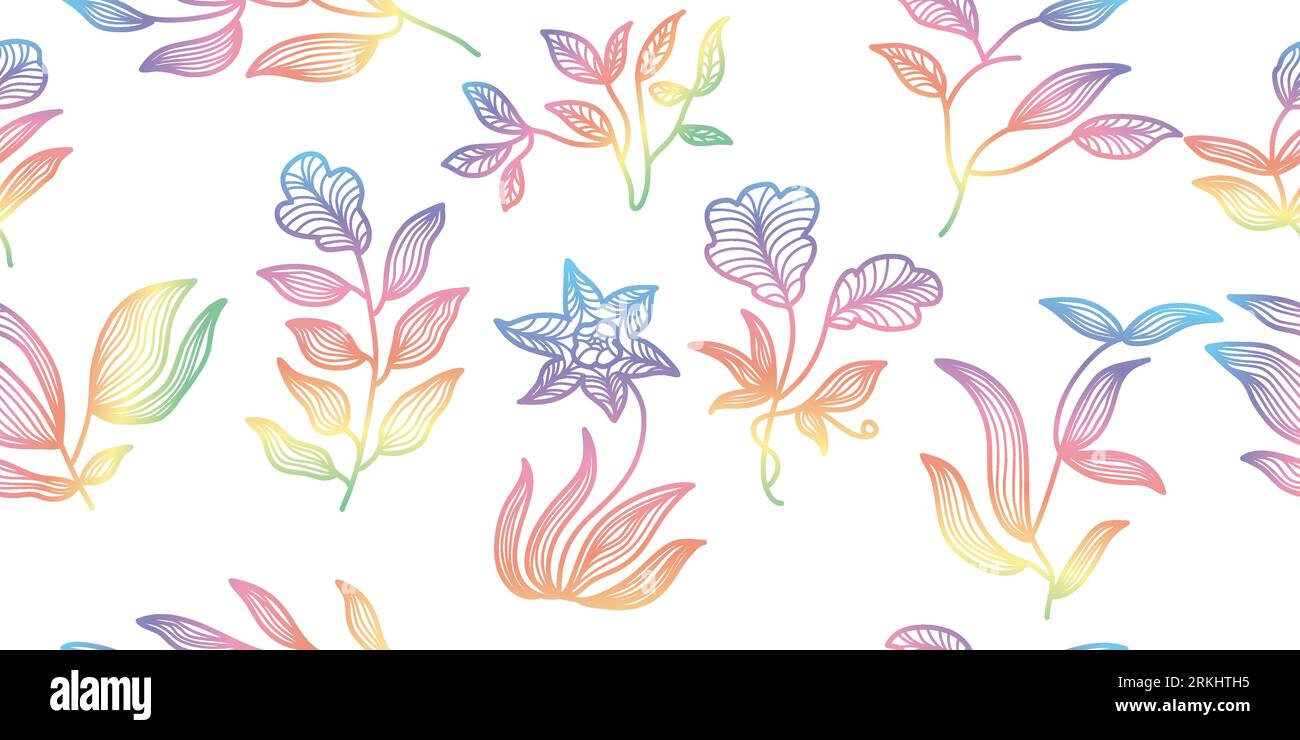 Motif floral exotique sans couture avec style dégradé coloré. Motif floral. Convient pour papier peint, papier d'emballage, fond, tissu, textile Illustration de Vecteur