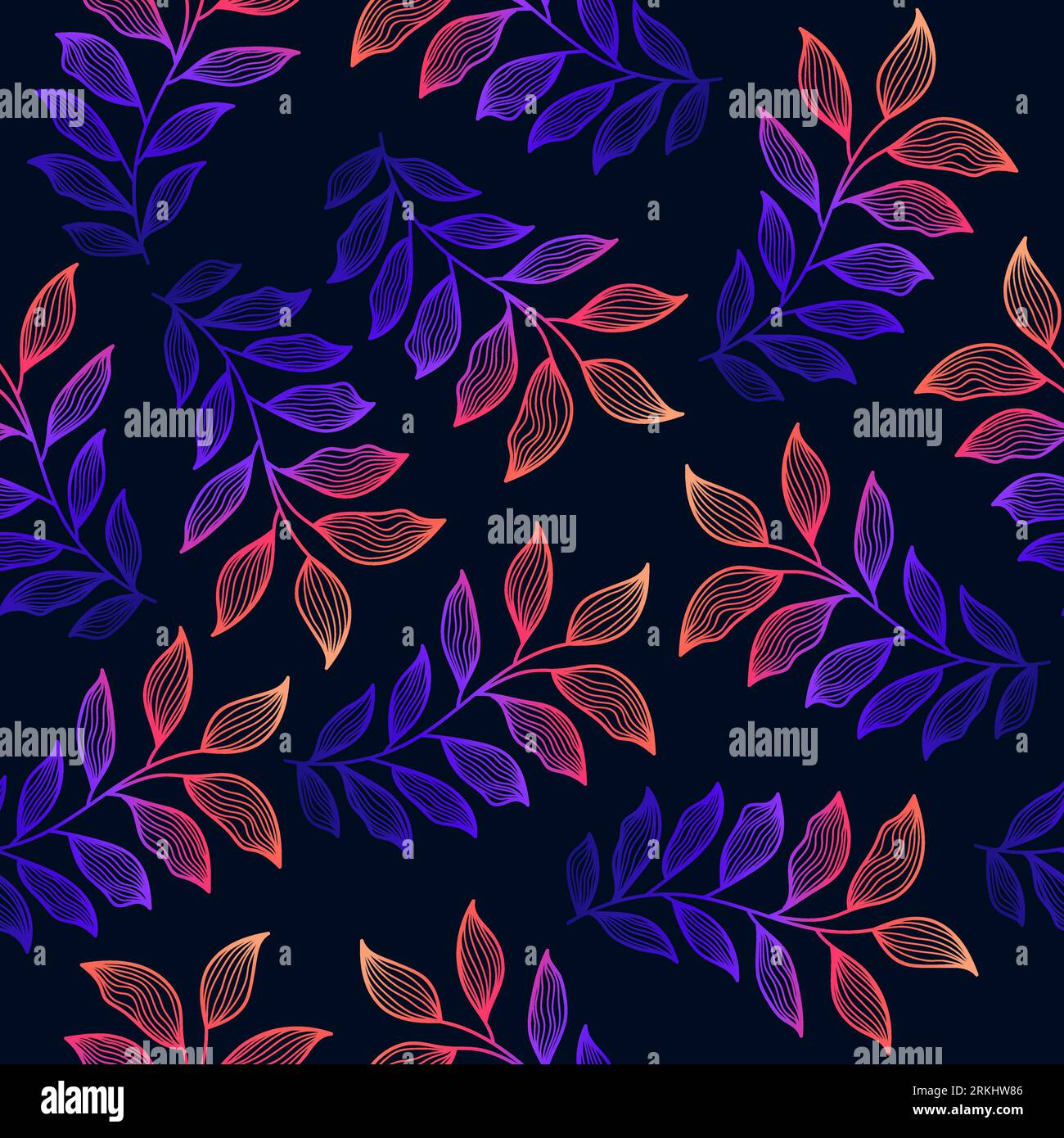 Motif floral sans couture coloré avec style dégradé. Motif de fleur dessiné à la main pour la mode, papier peint, papier d'emballage, fond, tissu, textile Illustration de Vecteur