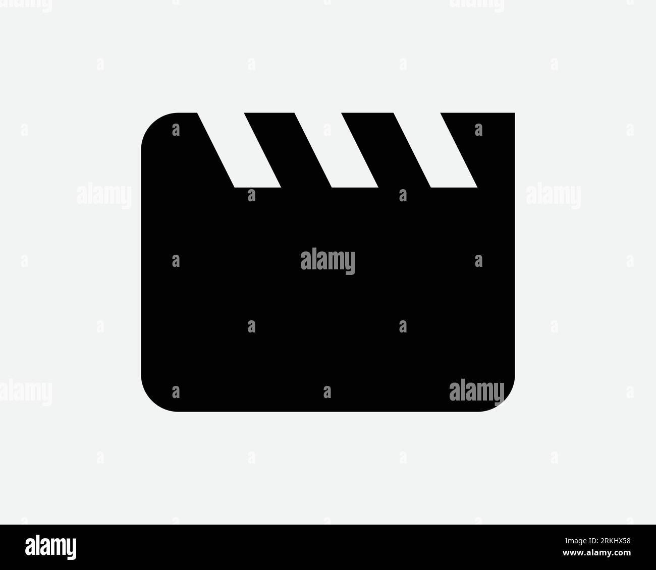 Film Clapperboard icône film Cinema Video Clapboard Clap Board action scène Studio Media Entertainment Industry Noir blanc forme vecteur symbole de signe Illustration de Vecteur