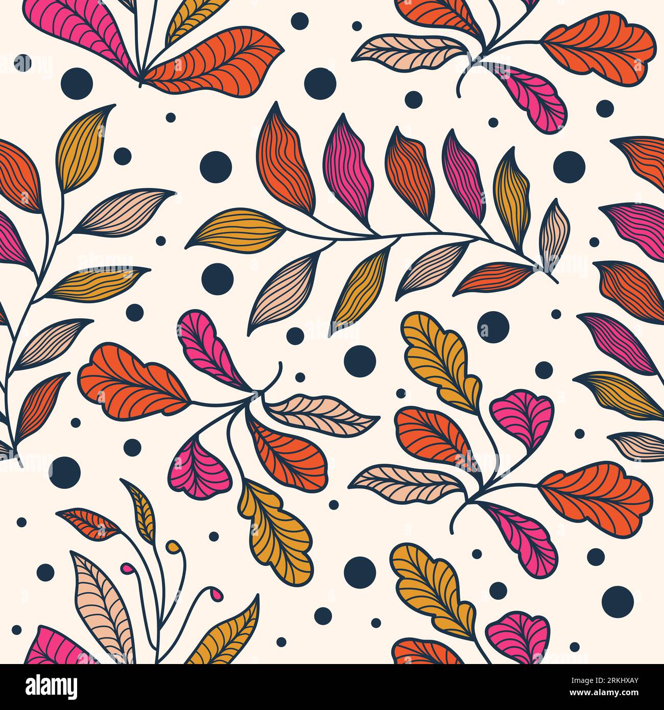 Motif floral exotique sans couture avec style Vintage. Motif de fleur dessiné à la main pour la mode, papier peint, papier d'emballage, fond, tissu, textile Illustration de Vecteur