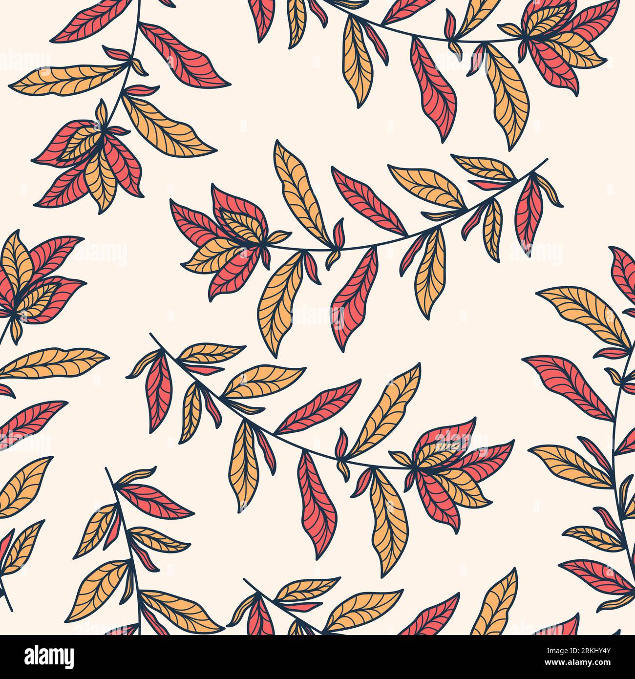 Motif floral exotique sans couture avec style Vintage. Motif floral dessiné à la main pour la mode, papier peint, papier d'emballage, fond, tissu, textile Illustration de Vecteur