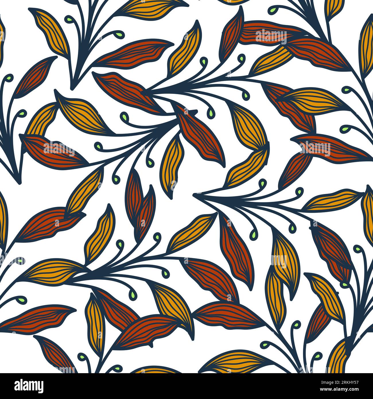 Motif floral exotique sans couture avec style Vintage. Motif de fleur dessiné à la main pour la mode, papier peint, papier d'emballage, fond, tissu, textile Illustration de Vecteur