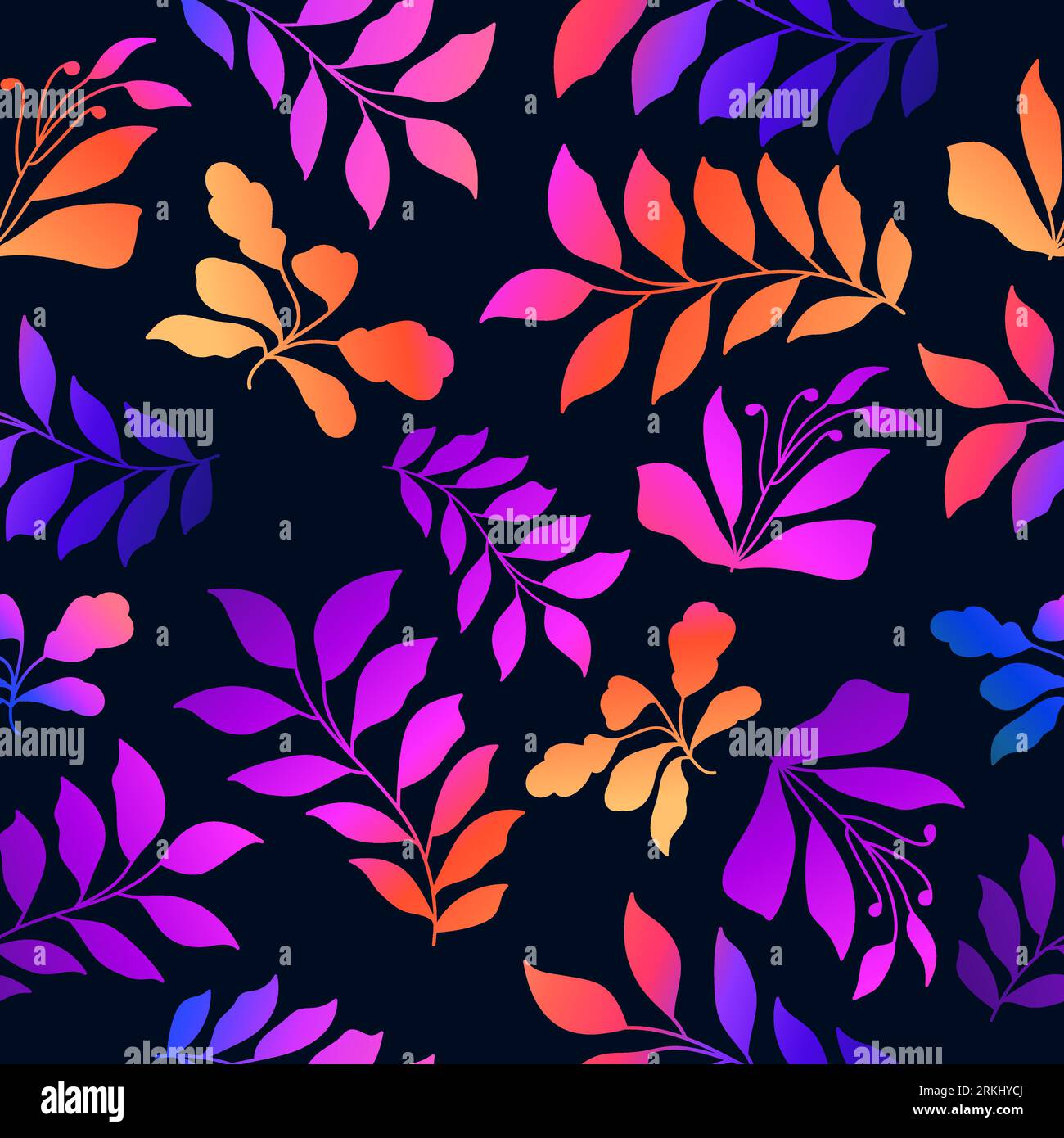 Motif floral sans couture coloré avec style dégradé. Motif de fleur dessiné à la main pour la mode, papier peint, papier d'emballage, fond, tissu, textile Illustration de Vecteur