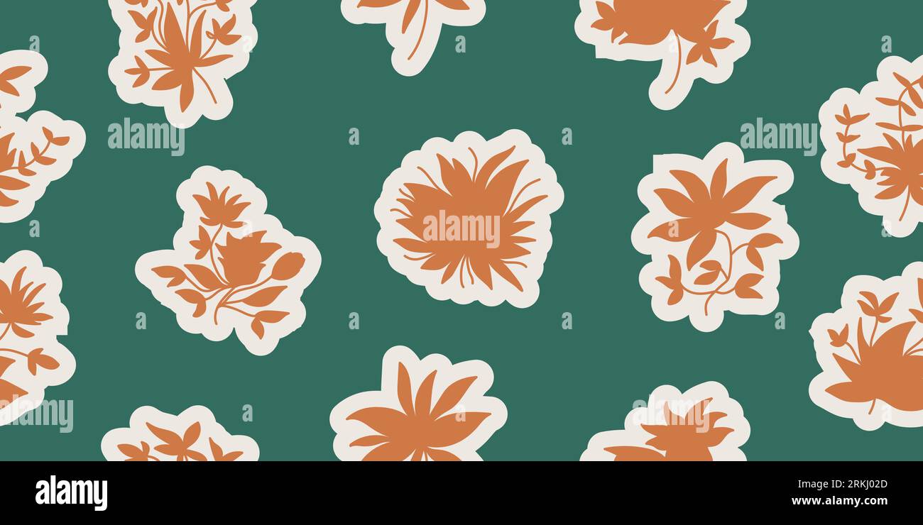 Motif floral mignon sans couture. Collage impression contemporaine. Motif de fleur pour papier peint, papier d'emballage, fond, tissu, textile, vêtements Illustration de Vecteur