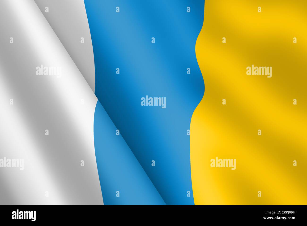 Îles Canaries ondulation du drapeau 3d illustration ondulation du vent Banque D'Images