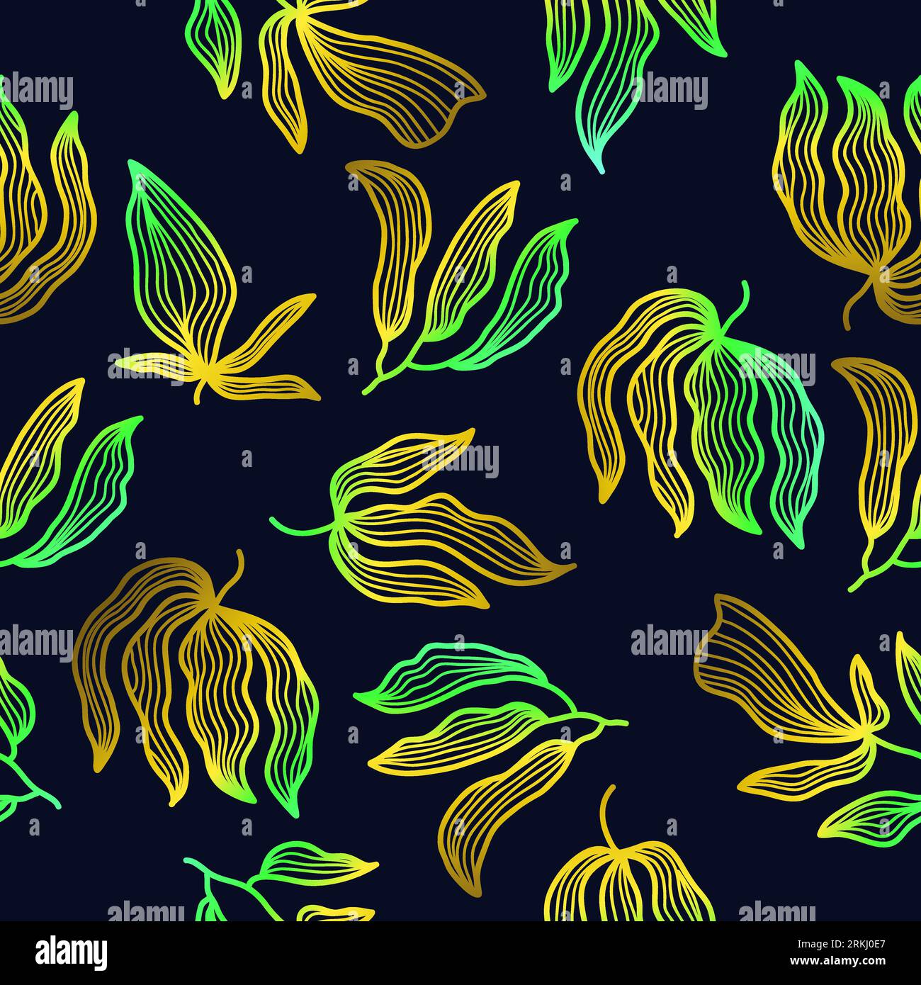 Motif floral exotique sans couture avec style dégradé coloré. Motif floral. Convient pour papier peint, papier d'emballage, fond, tissu, textile Illustration de Vecteur