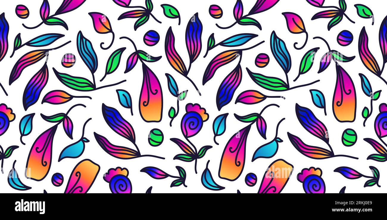 Motif floral sans couture avec style dégradé coloré. Motif floral. Convient pour papier peint, papier d'emballage, fond, tissu, textile, vêtements Illustration de Vecteur