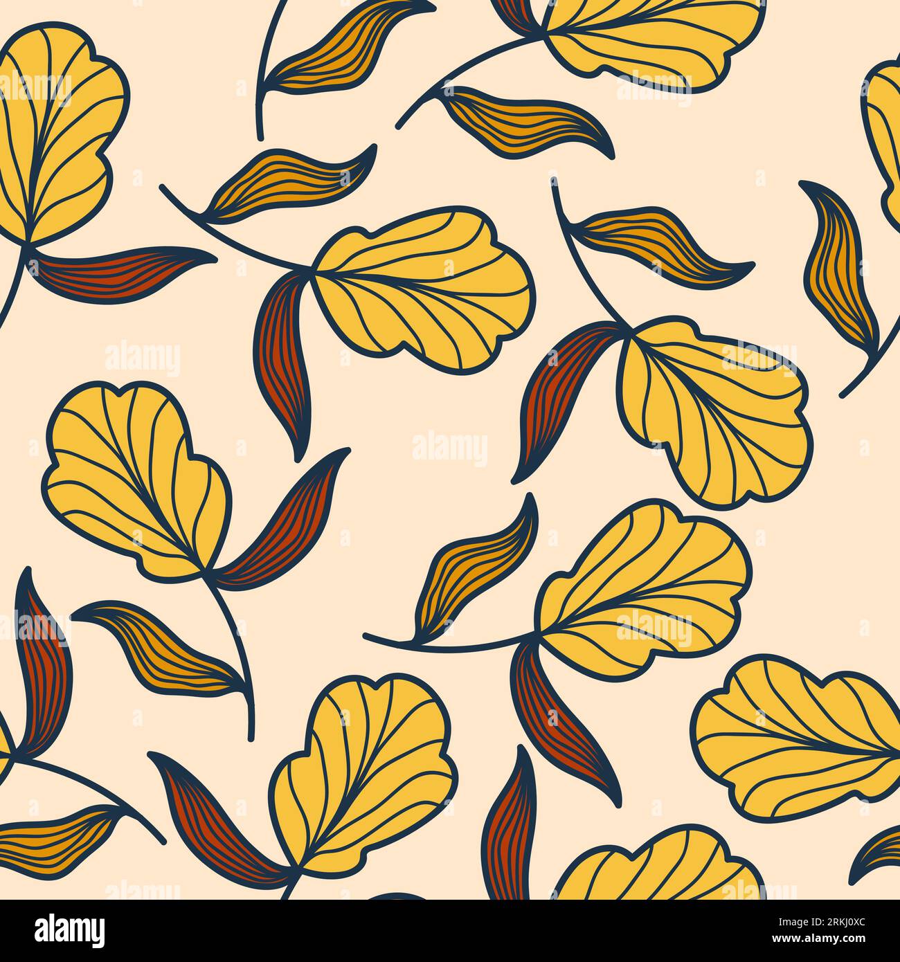 Motif floral exotique sans couture avec style Vintage. Motif de fleur dessiné à la main pour la mode, papier peint, papier d'emballage, fond, tissu, textile Illustration de Vecteur