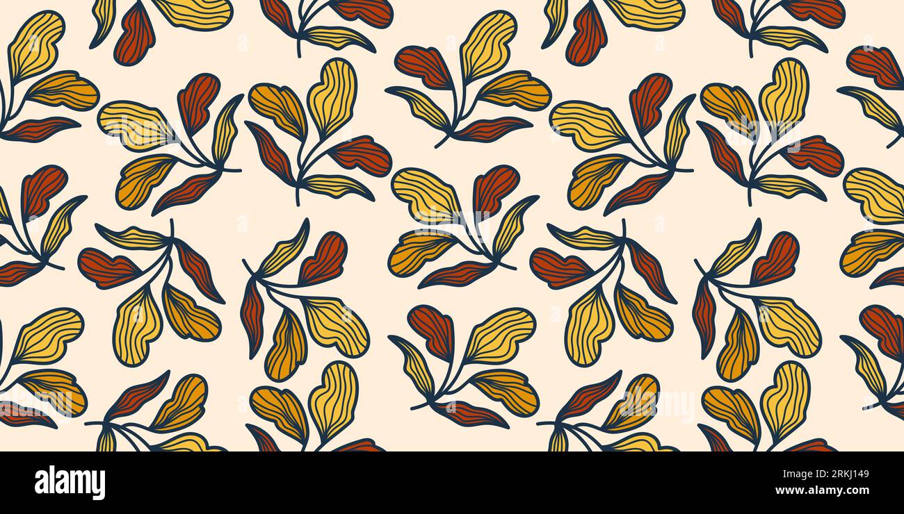 Motif floral exotique sans couture avec style Vintage. Motif de fleur dessiné à la main pour la mode, papier peint, papier d'emballage, fond, tissu, textile Illustration de Vecteur