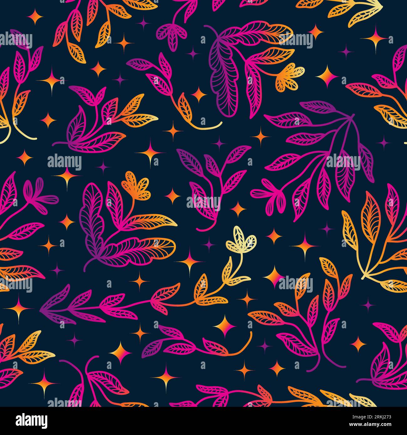 Motif floral sans couture coloré avec style dégradé. Motif de fleur dessiné à la main pour la mode, papier peint, papier d'emballage, fond, tissu, textile Illustration de Vecteur