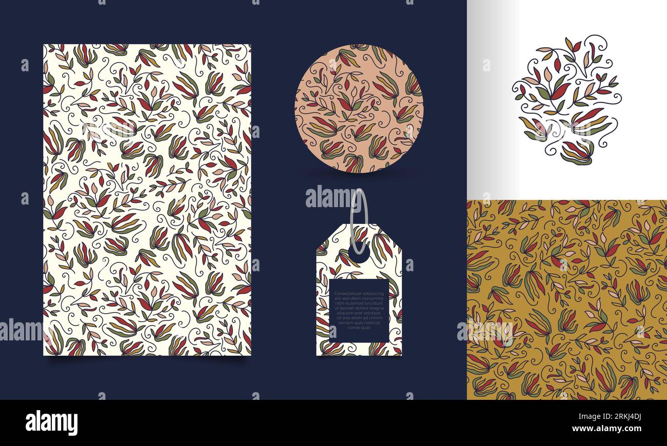 Motif floral sans couture avec style Vintage Cartoon. Motif floral. Convient pour papier peint, papier d'emballage, fond, tissu, textile, affiche, vêtements Illustration de Vecteur