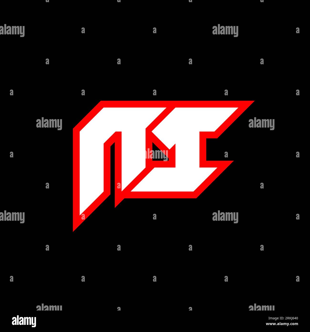 Conception de logo NI, conception initiale de lettre ni avec style SCI-fi. Logo NI pour jeu, eSport, technologie, numérique, communautaire ou Business. N i sport moderne ITA Illustration de Vecteur