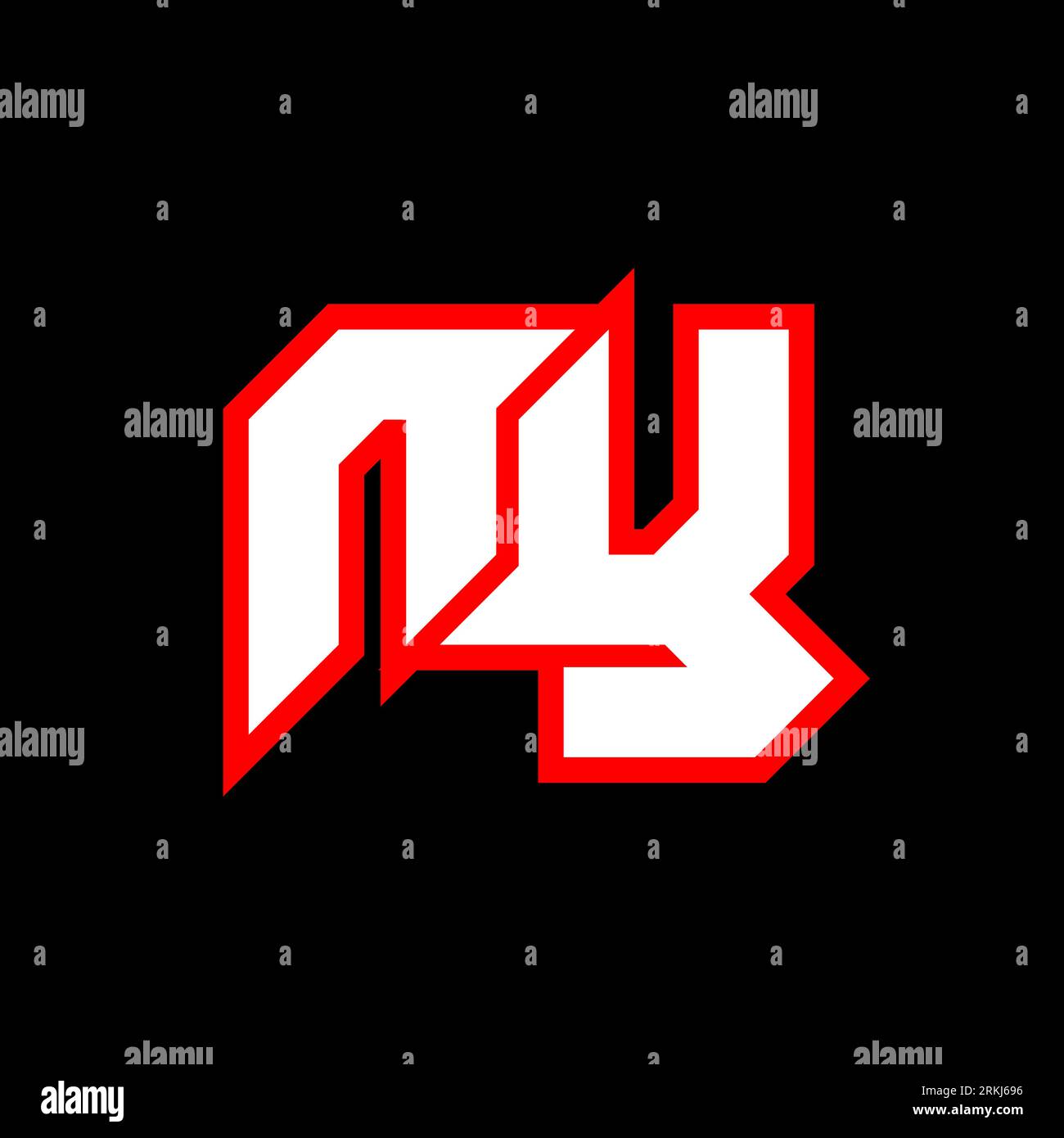 Conception de logo NY, conception initiale de lettre NY avec le style de science-fiction. Logo NY pour jeu, eSport, technologie, numérique, Communauté ou entreprise. N y sport moderne ITA Illustration de Vecteur