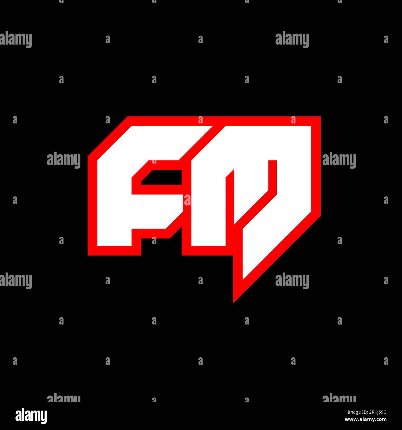 Conception de logo FM, conception initiale de lettre FM avec le style de science-fiction. Logo FM pour jeu, eSport, technologie, numérique, Communauté ou entreprise. F M sport Modern ITA Illustration de Vecteur