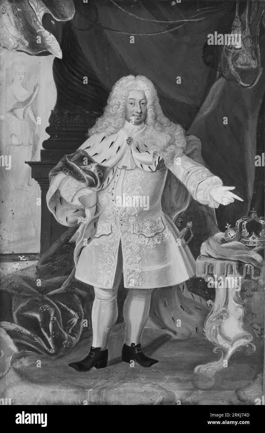 Fredrik I (1676-1751), lantgreve av Hessen-Kassel, kung av Sverige, cadeau med 1. Lovisa Dorotea Sofia av Preussen, 2. Ulrika Eleonora d.y. av Sverige Date inconnue de Niclas Lafrensen l'ancien Banque D'Images