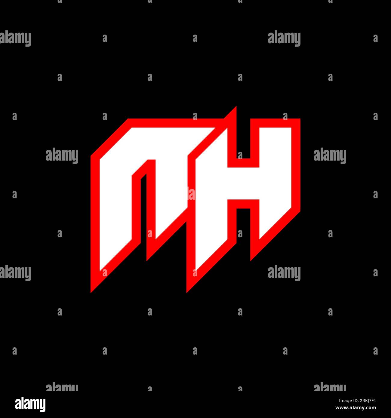 Design du logo NH, conception initiale de la lettre NH avec un style de science-fiction. Logo NH pour jeu, eSport, technologie, numérique, Communauté ou entreprise. N H sport moderne ITA Illustration de Vecteur