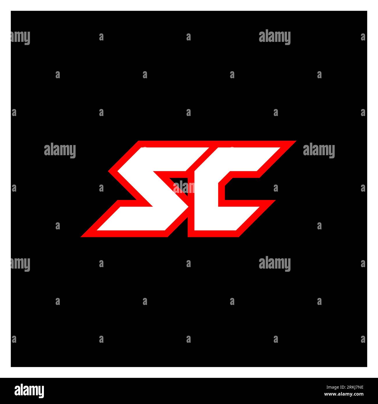 Conception de logo SC, conception initiale de lettre SC avec le style de science-fiction. Logo SC pour jeu, eSport, technologie, numérique, Communauté ou entreprise. S C sport Modern ITA Illustration de Vecteur