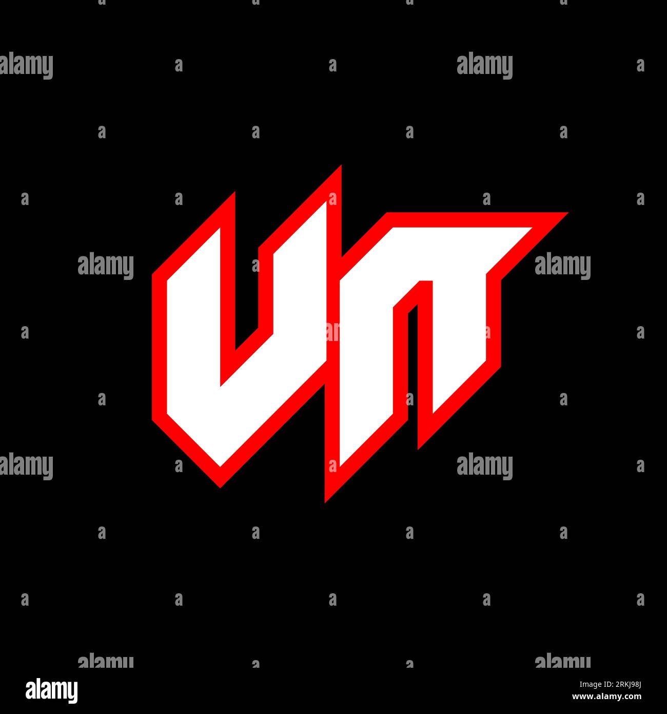 Conception de logo VN, conception initiale de lettre VN avec style SCI-fi. Logo VN pour jeu, eSport, technologie, numérique, communautaire ou Business. V N sport Modern ITA Illustration de Vecteur