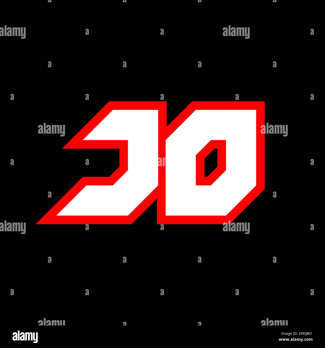 Conception de logo JO, conception initiale de lettre JO avec style SCI-fi. Logo JO pour jeu, eSport, technologie, numérique, Communauté ou entreprise. J O sport Modern ITA Illustration de Vecteur