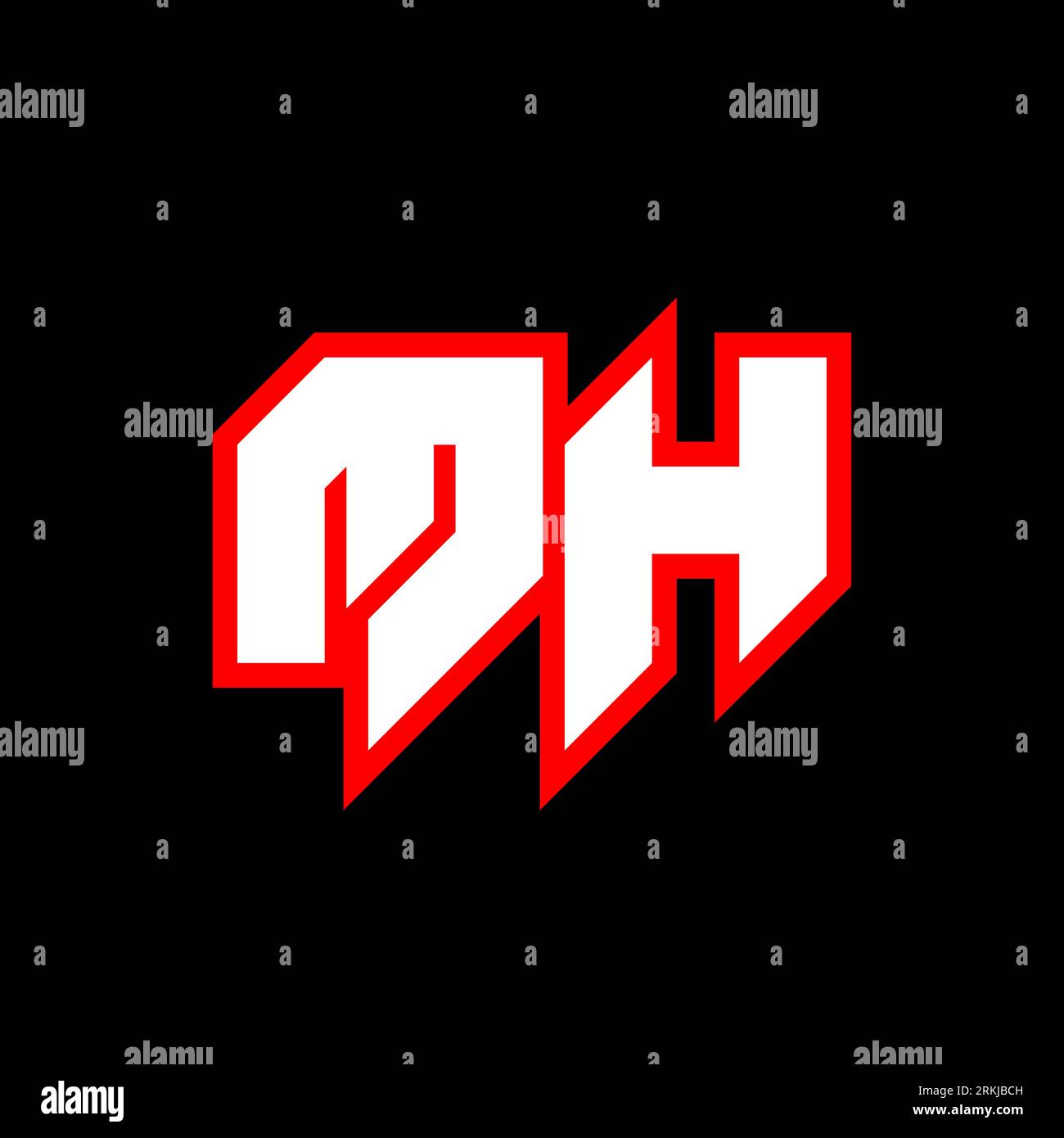 Conception de logo MH, conception initiale de lettre MH avec style SCI-fi. Logo MH pour jeu, eSport, technologie, numérique, Communauté ou entreprise. M H sport Modern ITA Illustration de Vecteur