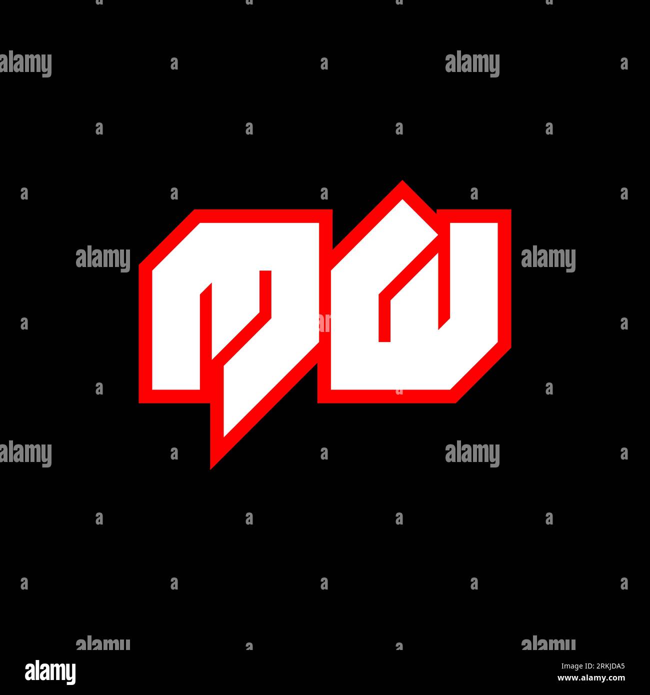 Design du logo MW, conception initiale de la lettre MW avec un style de science-fiction. Logo MW pour jeu, eSport, technologie, numérique, Communauté ou entreprise. M W sport Modern ITA Illustration de Vecteur