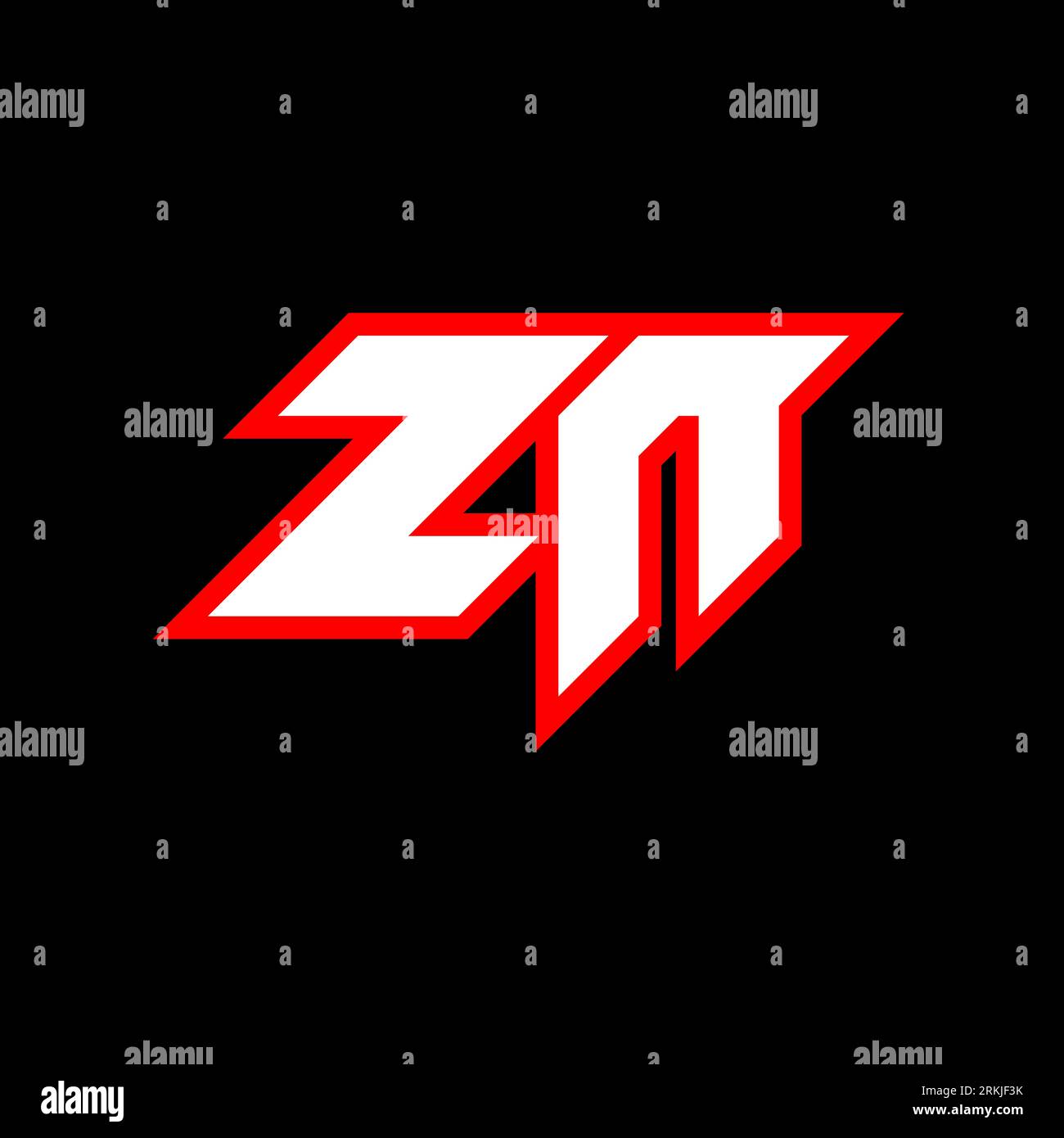 Conception de logo ZN, conception initiale de lettre ZN avec style SCI-fi. Logo ZN pour jeu, eSport, technologie, numérique, Communauté ou entreprise. Z N sport Modern ITA Illustration de Vecteur