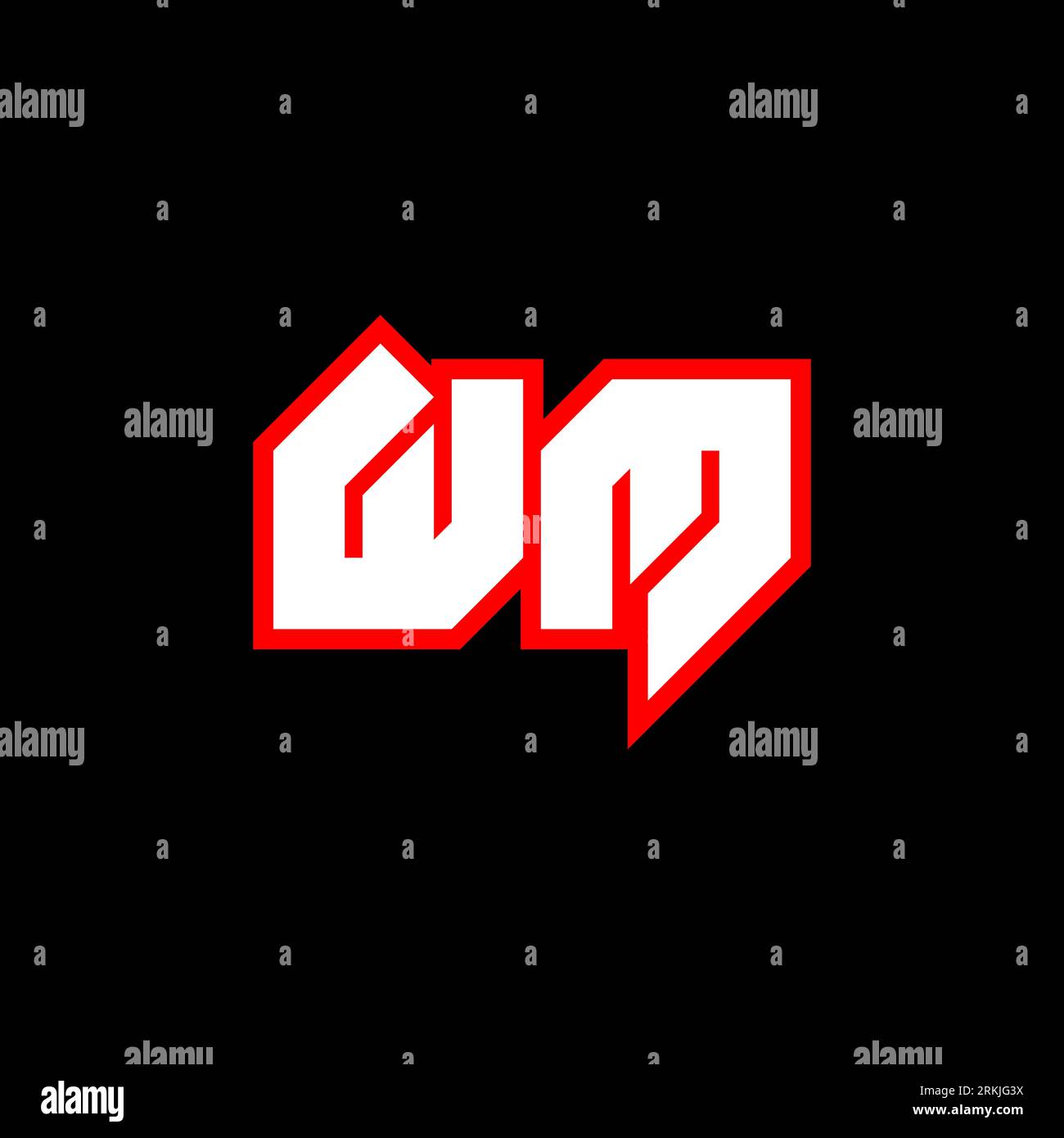 Conception de logo WM, conception initiale de lettre WM avec le style de science-fiction. Logo WM pour jeu, eSport, technologie, numérique, communautaire ou Business. W M sport Modern ITA Illustration de Vecteur