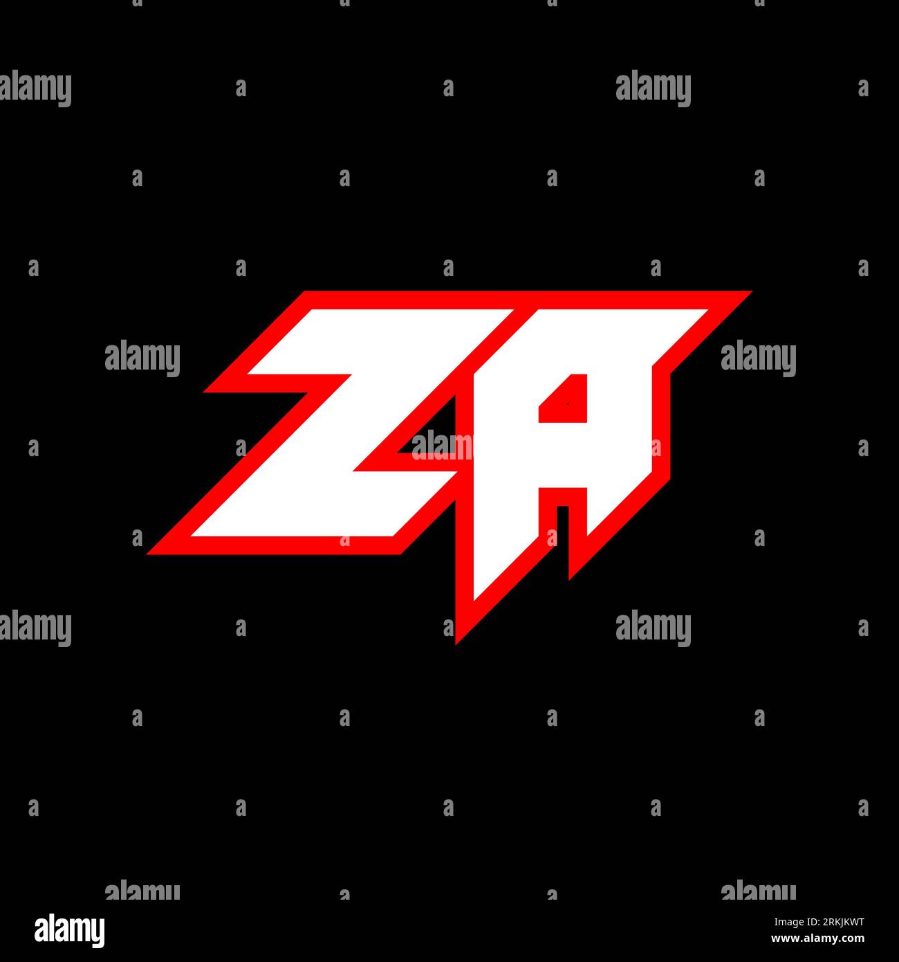 Conception de logo ZA, conception initiale de lettre ZA avec le style de science-fiction. ZA logo pour jeu, eSport, technologie, numérique, Communauté ou entreprise. Z Un sport moderne ITA Illustration de Vecteur