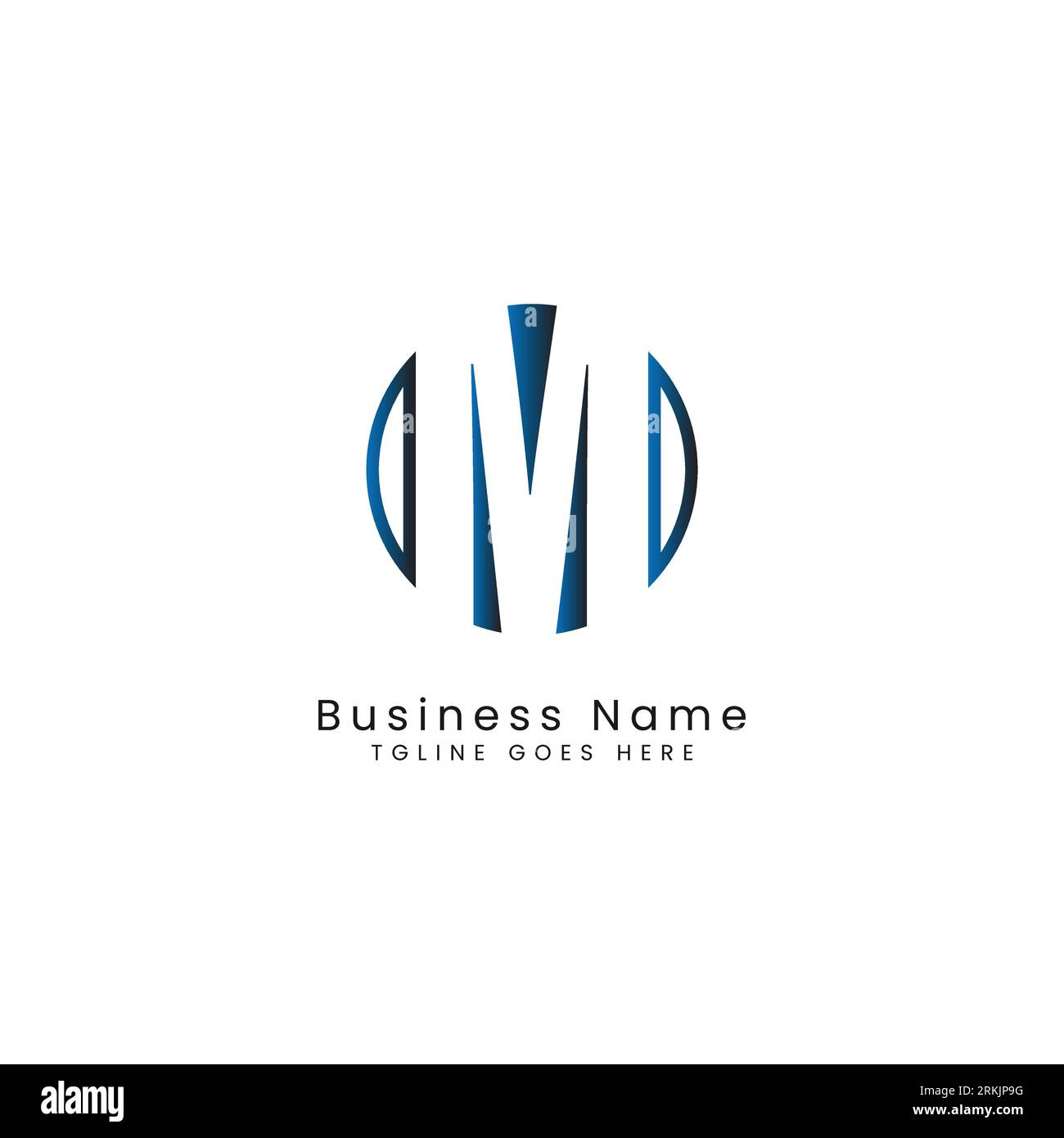 Logo lettre M, symbole de forme ronde, numérique, technologie, médias, conception de découpe Illustration de Vecteur