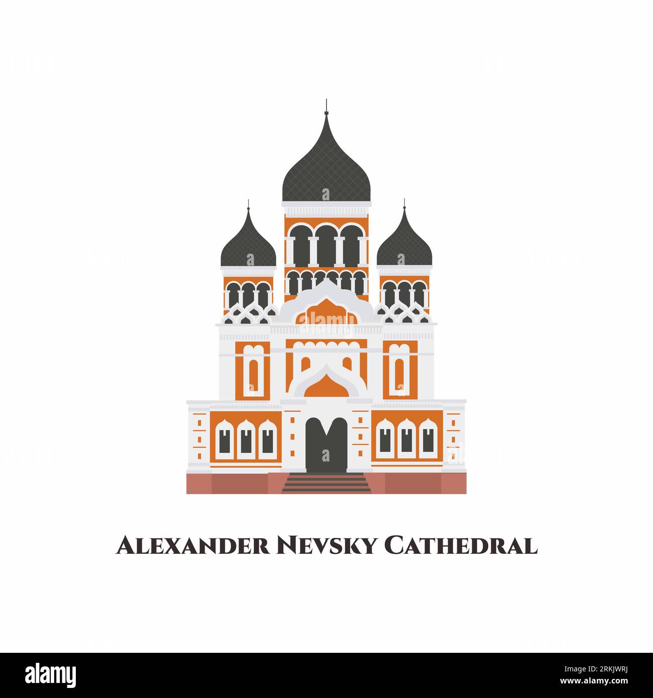 St. Cathédrale Alexandre Nevsky. C'est une cathédrale orthodoxe bulgare à Sofia, la capitale de la Bulgarie. Ce sont des bâtiments étonnants avec une architecture ancienne. Illustration de Vecteur