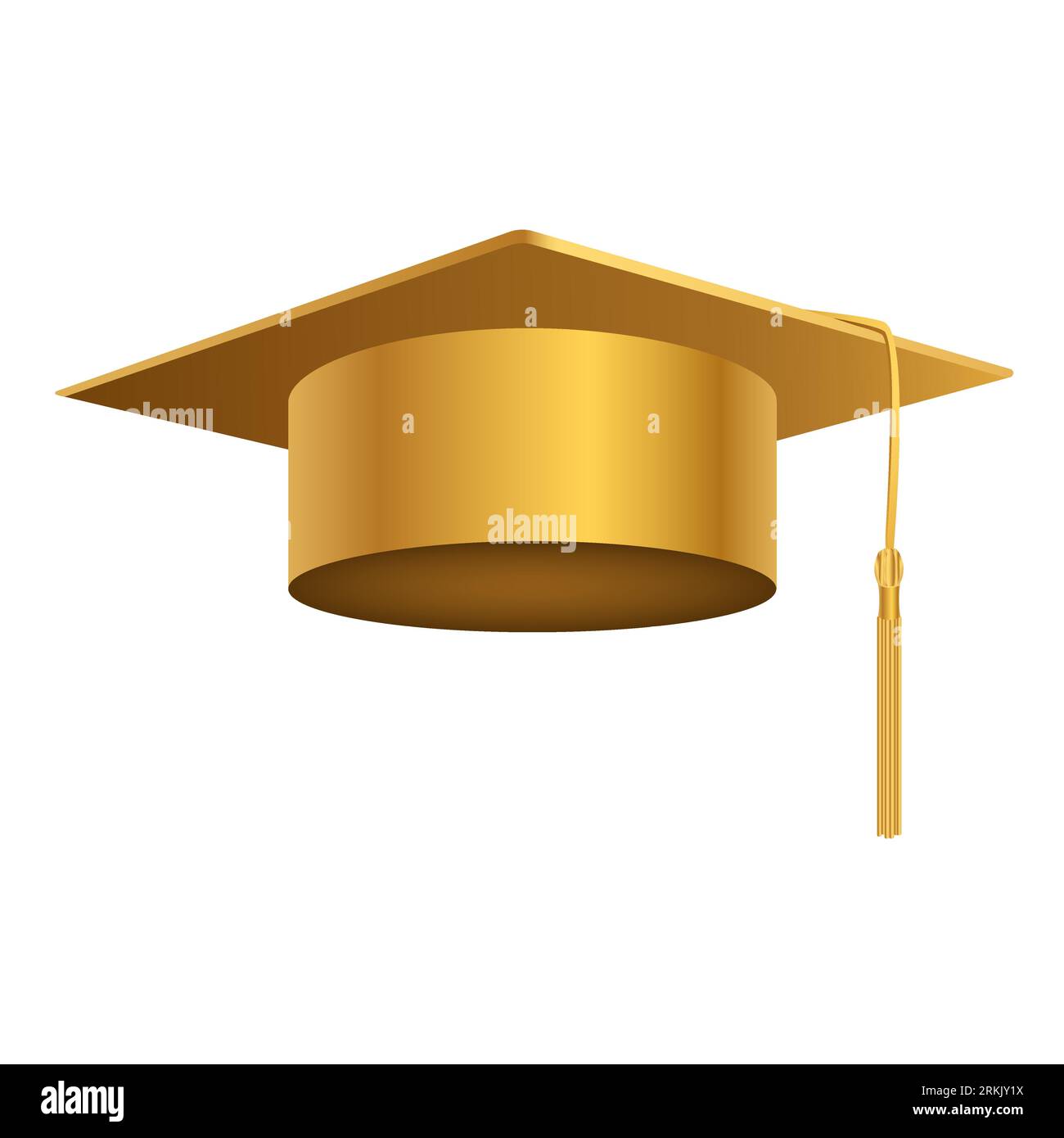 Diplômés universitaires Golden 3d cap Illustration de Vecteur
