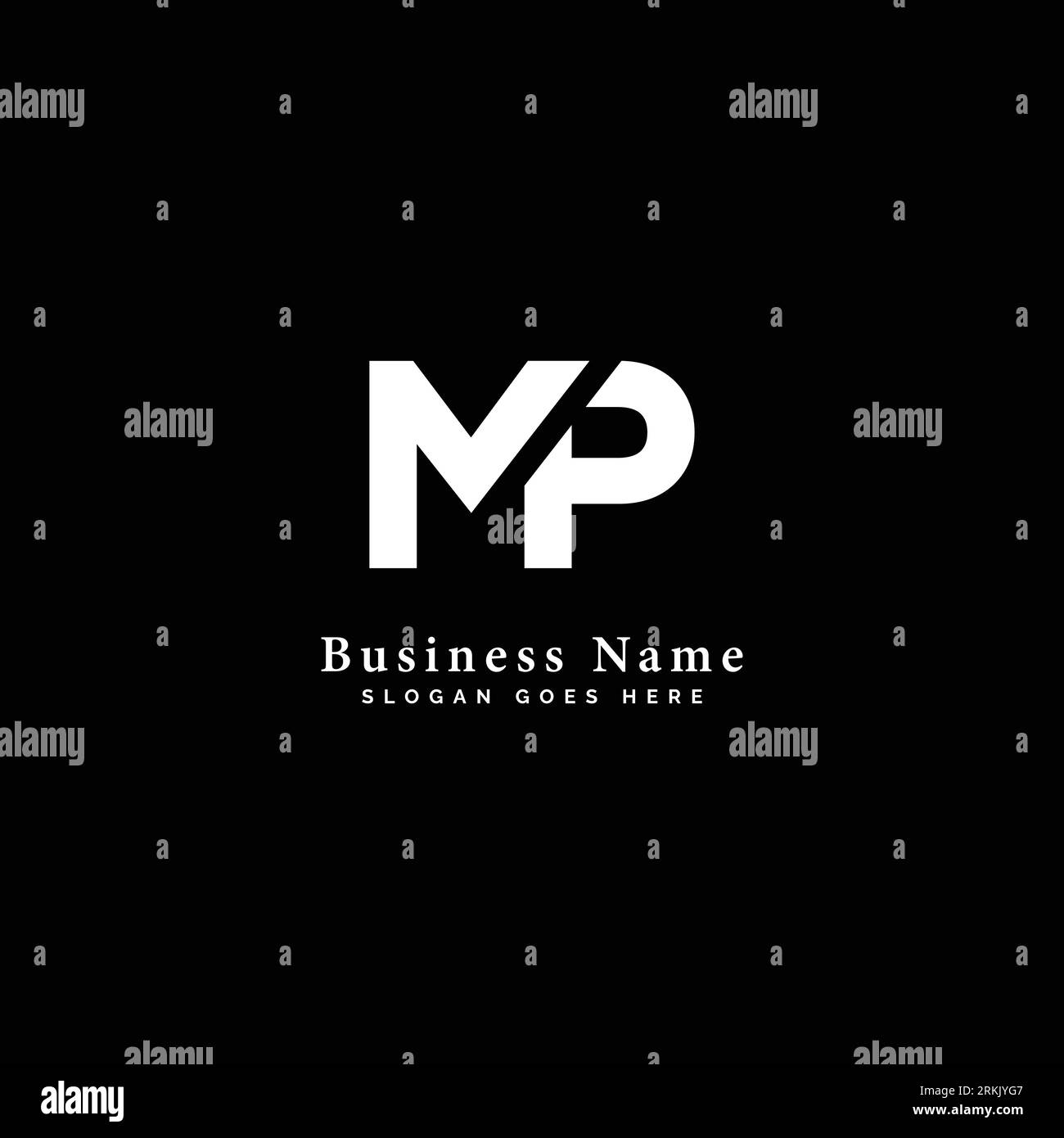 M, P, MP lettre logo modèle de vecteur de conception. Illustration abstraite du logo Alphabet MP Illustration de Vecteur