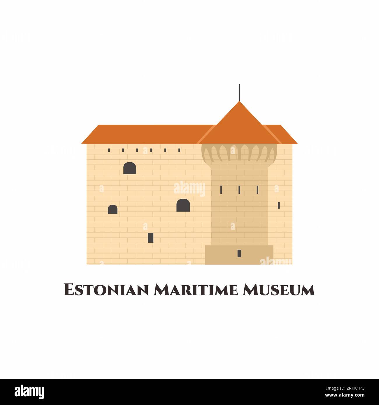 Le musée maritime estonien dans la tour Fat Margaret dans la vieille ville de Tallinn. Ce musée présente l'histoire des navires et de la navigation en Estonie Illustration de Vecteur