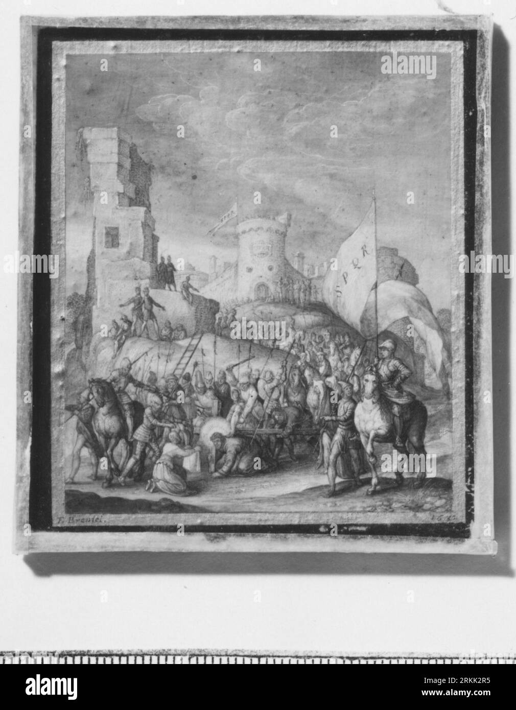 Scener ur Kristi liv (Kristus axlar korset) 1631 par Friedrich Brentel Banque D'Images