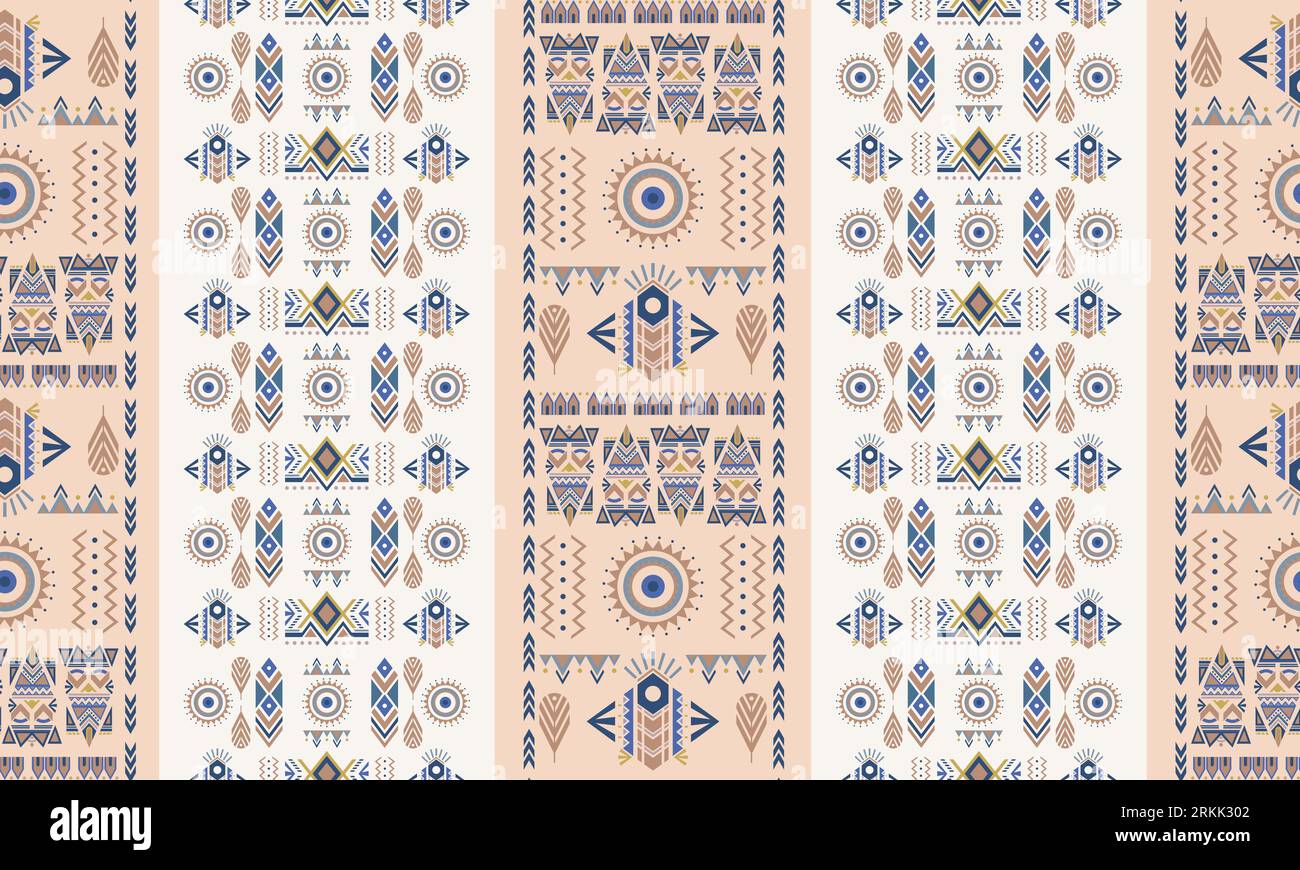Motif maya tribal sans couture isolé sur fond blanc Illustration de Vecteur