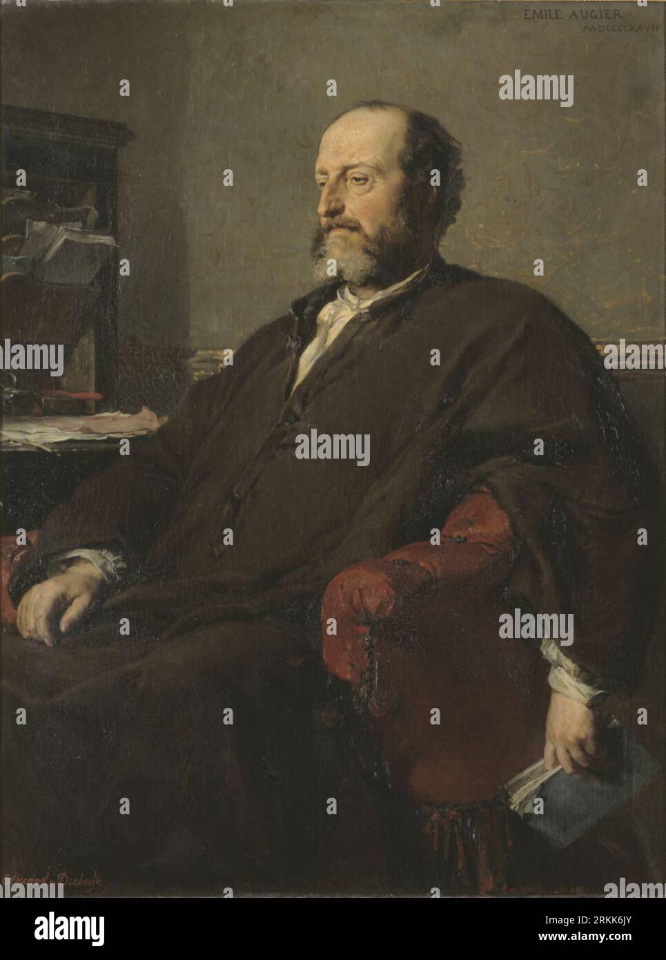 Portrait d'Emile Augier 1877 par Edouard Louis Dubufe Banque D'Images