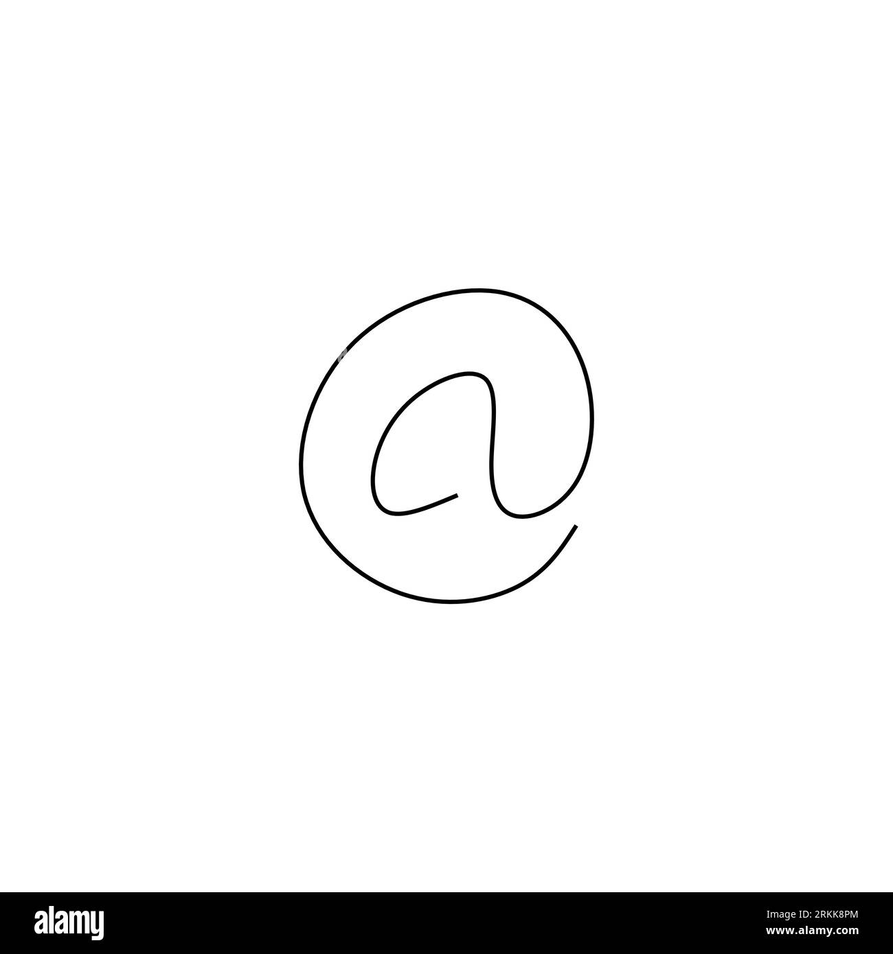 Une ligne continue d'icône AT pour les médias sociaux. Logo AT dans le style de ligne simple isolé sur fond blanc. Illustration de Vecteur