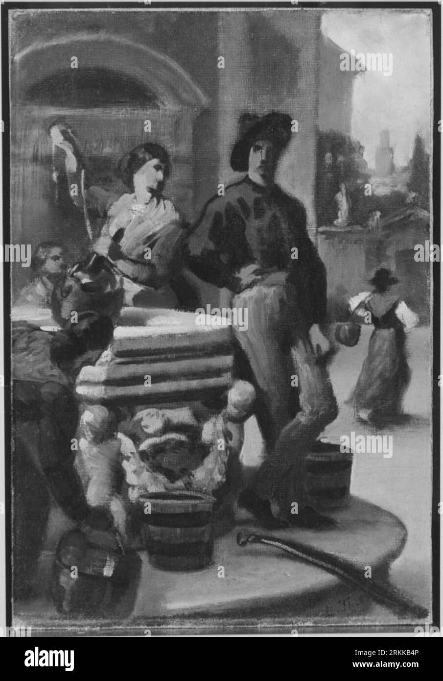 Gruppe von Menschen am Brunnen 1883 de Ludwig Thiersch Banque D'Images