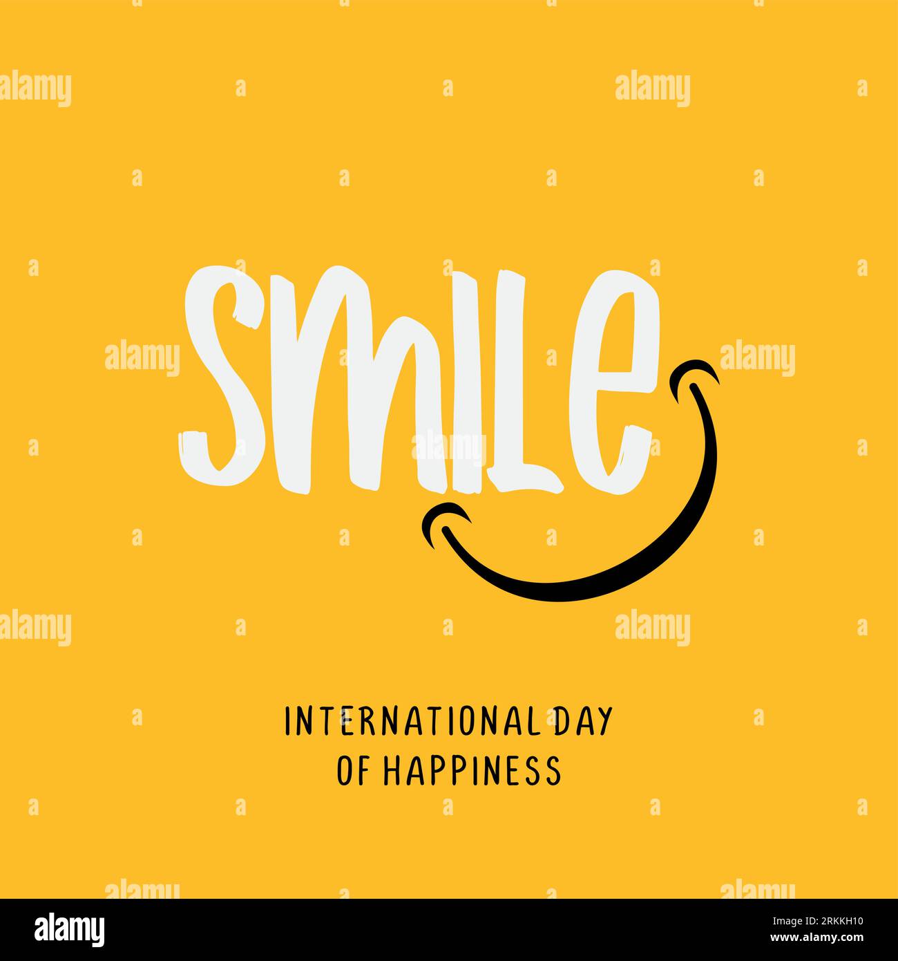 Bannière joyeuse du jour du sourire mondial. Bonne humeur. Concept amusant. Illustration de l'icône sourire. Modèle d'arrière-plan vectoriel. Fond d'affiche Happy Smile Day. Illustration de Vecteur