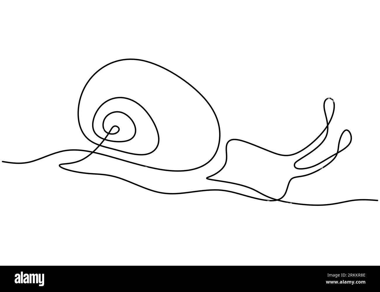 Un dessin au trait continu d'escargot. Nourriture saine à escargot hautement nutritive. Concept de mascotte d'escargot exotique pour l'identité du logo d'aliments sains. Main moderne d Illustration de Vecteur