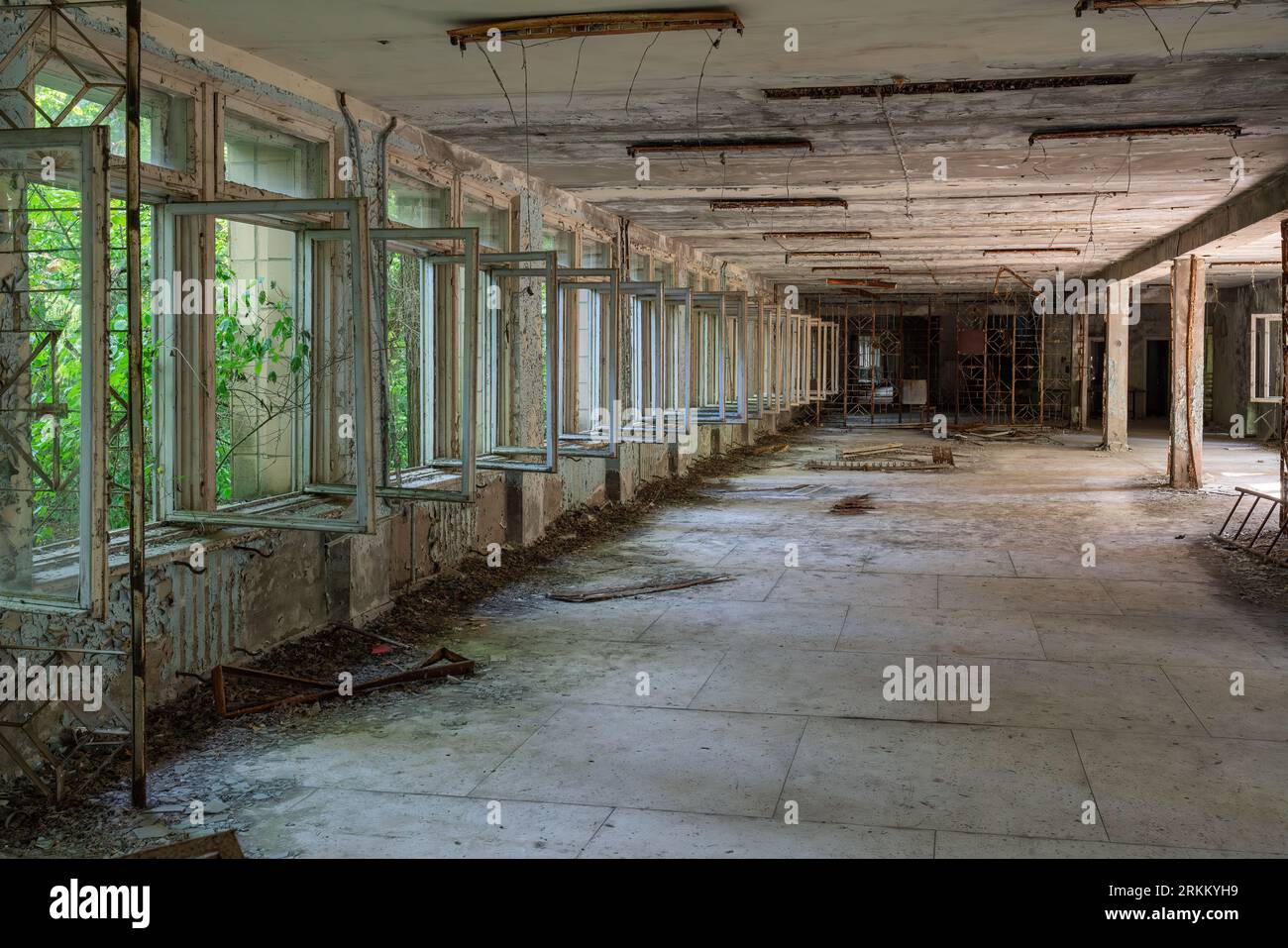 École abandonnée du district 3 - Pripyat, zone d'exclusion de Tchernobyl, Ukraine Banque D'Images