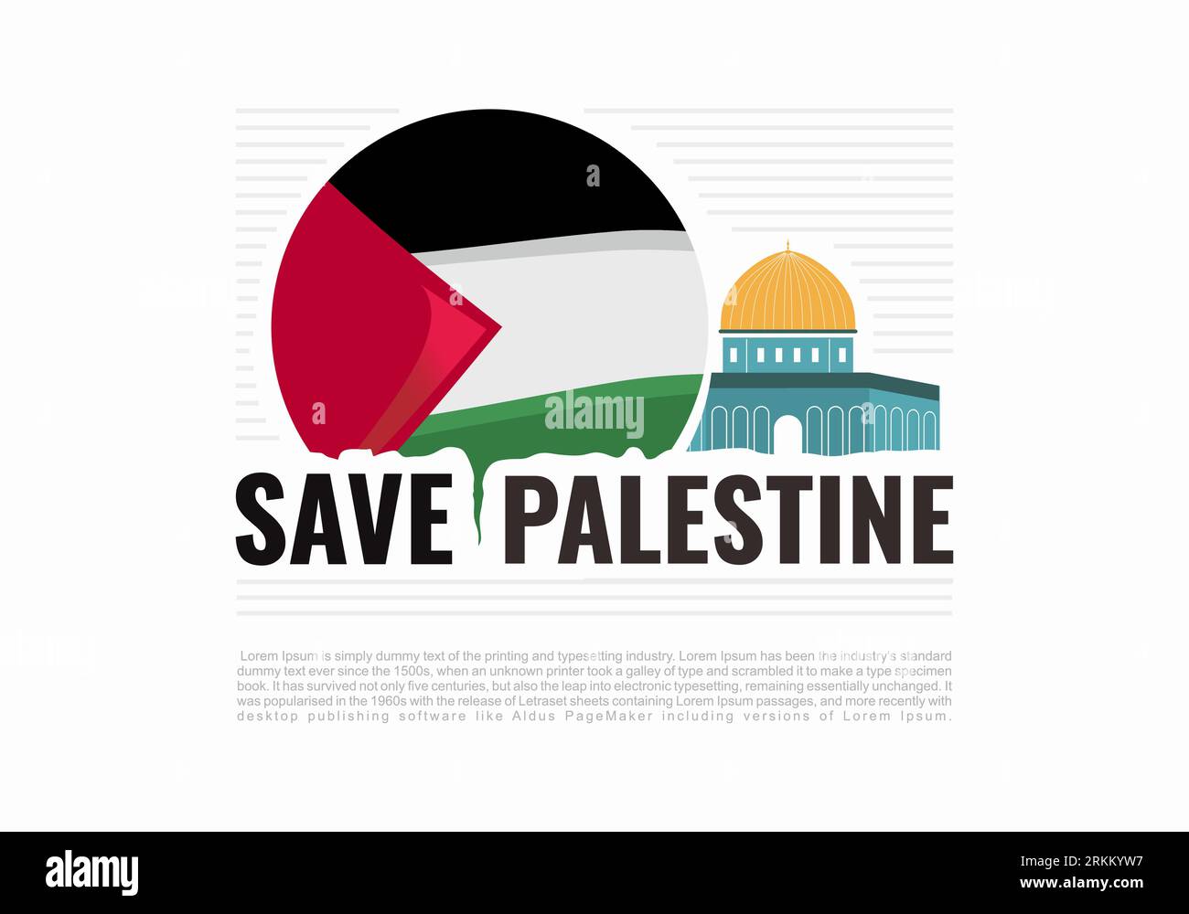 Sauvez la Palestine. Papier peint de drapeau de Palestine gratuit, flyer, illustration vectorielle de bannière. Élément de conception pour écriteau, affiche, bannière, t-shirt, impression. Illustration de Vecteur